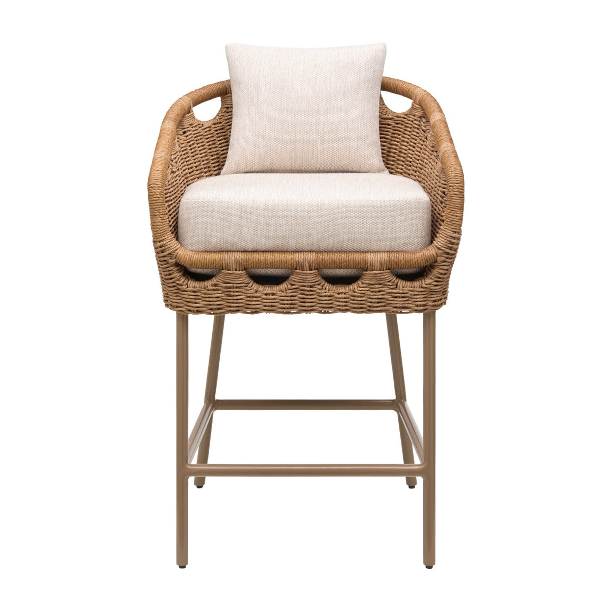 Modern European furniture - Hand-Woven Wicker Outdoor Bar Stool - www.oroa.com