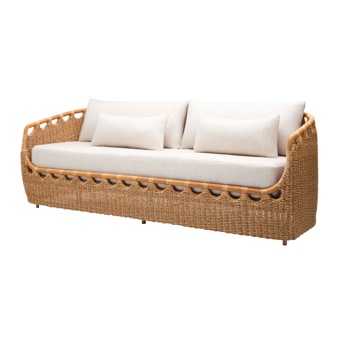 Modern European furniture - Hand-Woven Wicker Outdoor Sofa - www.oroa.com