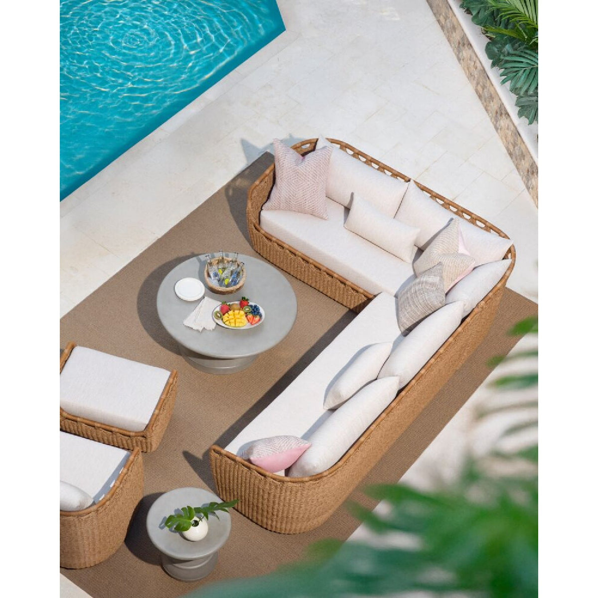 Modern European furniture - Hand-Woven Wicker Outdoor Sectional Sofa - www.oroa.com