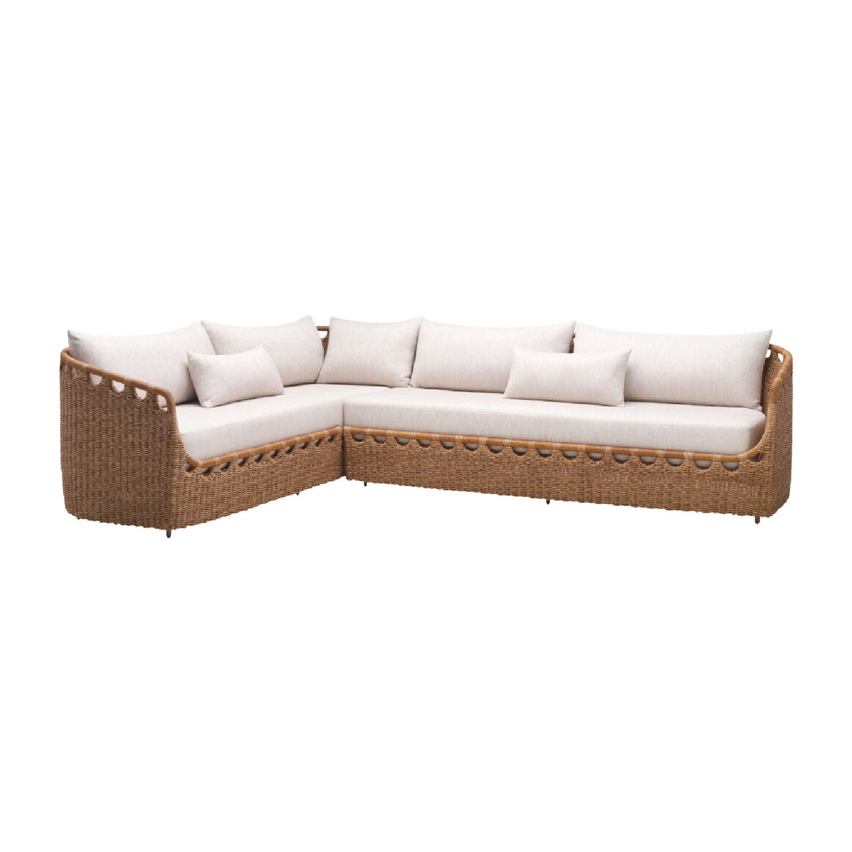 Modern European furniture - Hand-Woven Wicker Outdoor Sectional Sofa - www.oroa.com