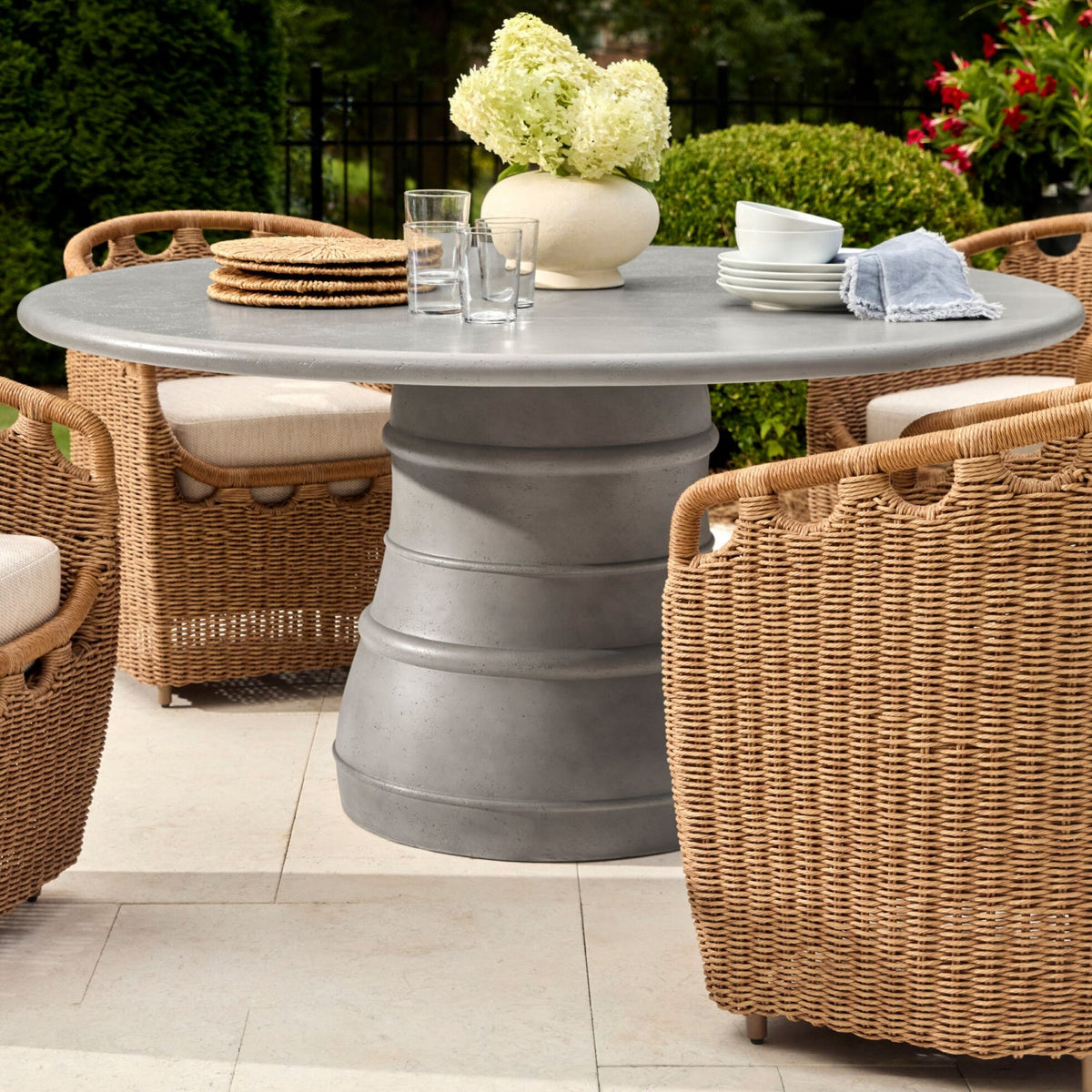 Modern European furniture - Hand-Woven Wicker Outdoor Dining Chair - www.oroa.com