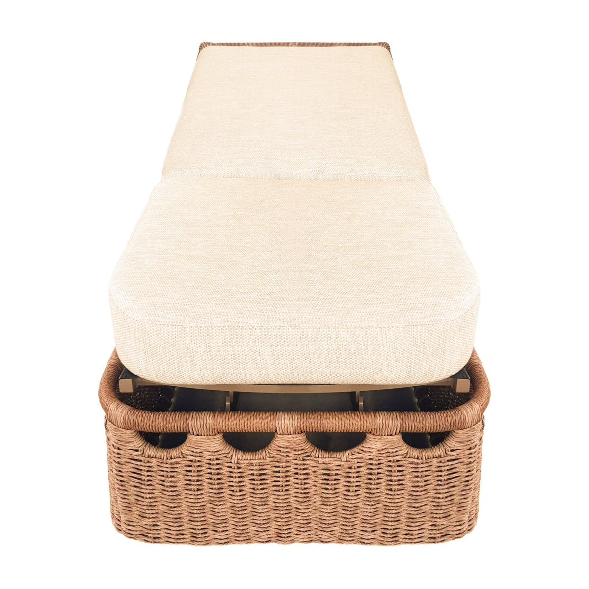 Hand-Woven Wicker Outdoor Chaise Lounge