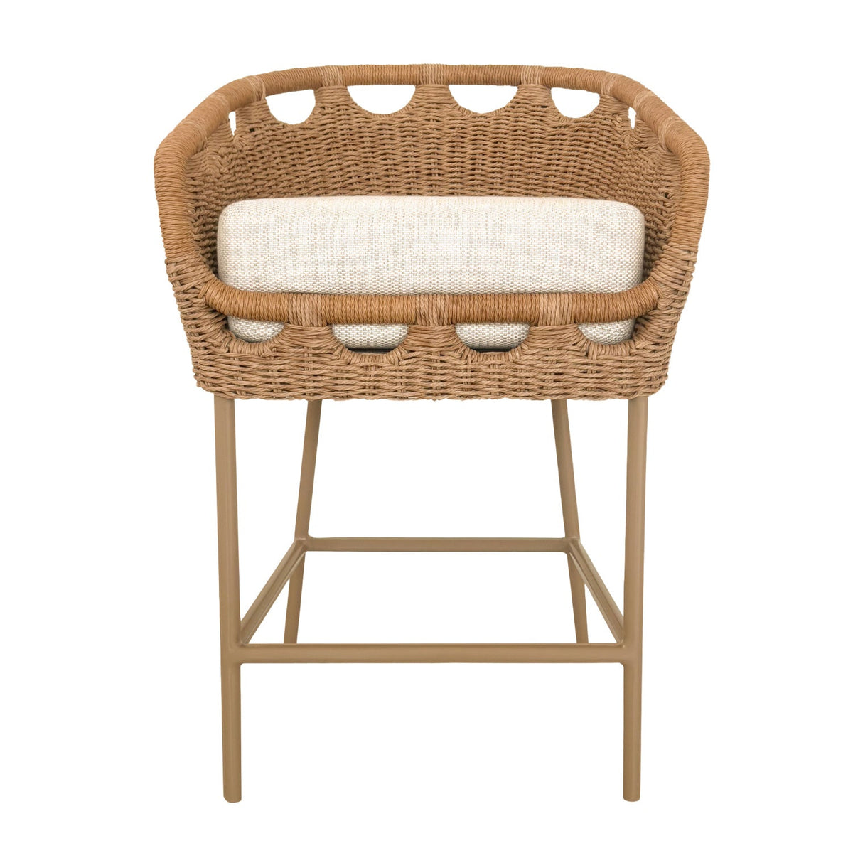 Modern European furniture - Hand-Woven Wicker Outdoor Counter Stool - www.oroa.com