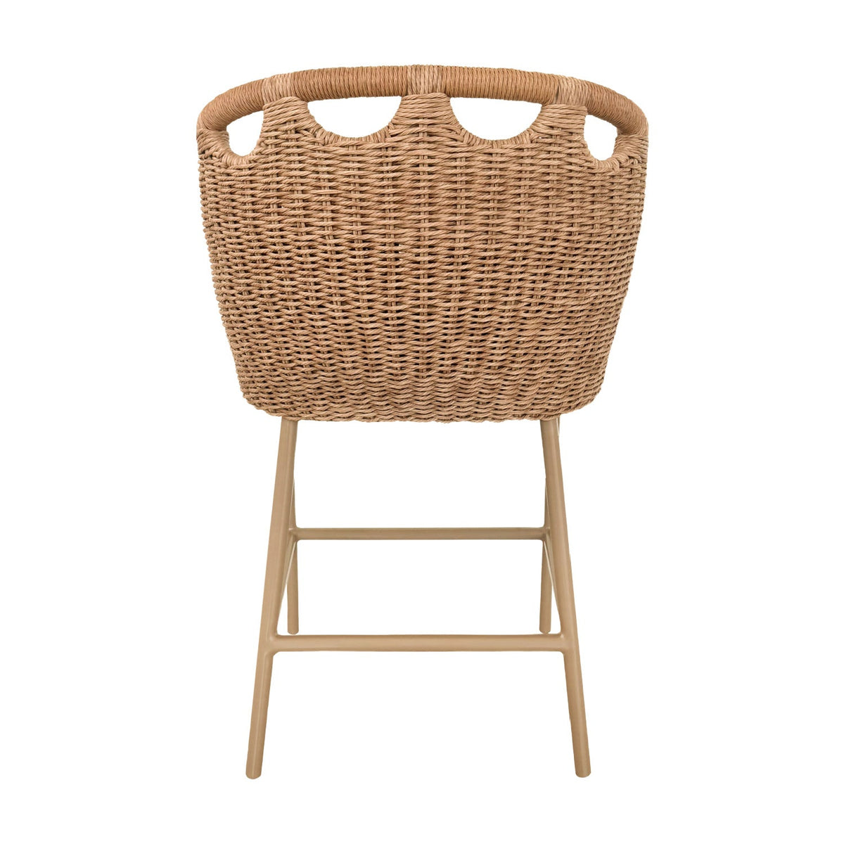 Hand-Woven Wicker Outdoor Counter Stool