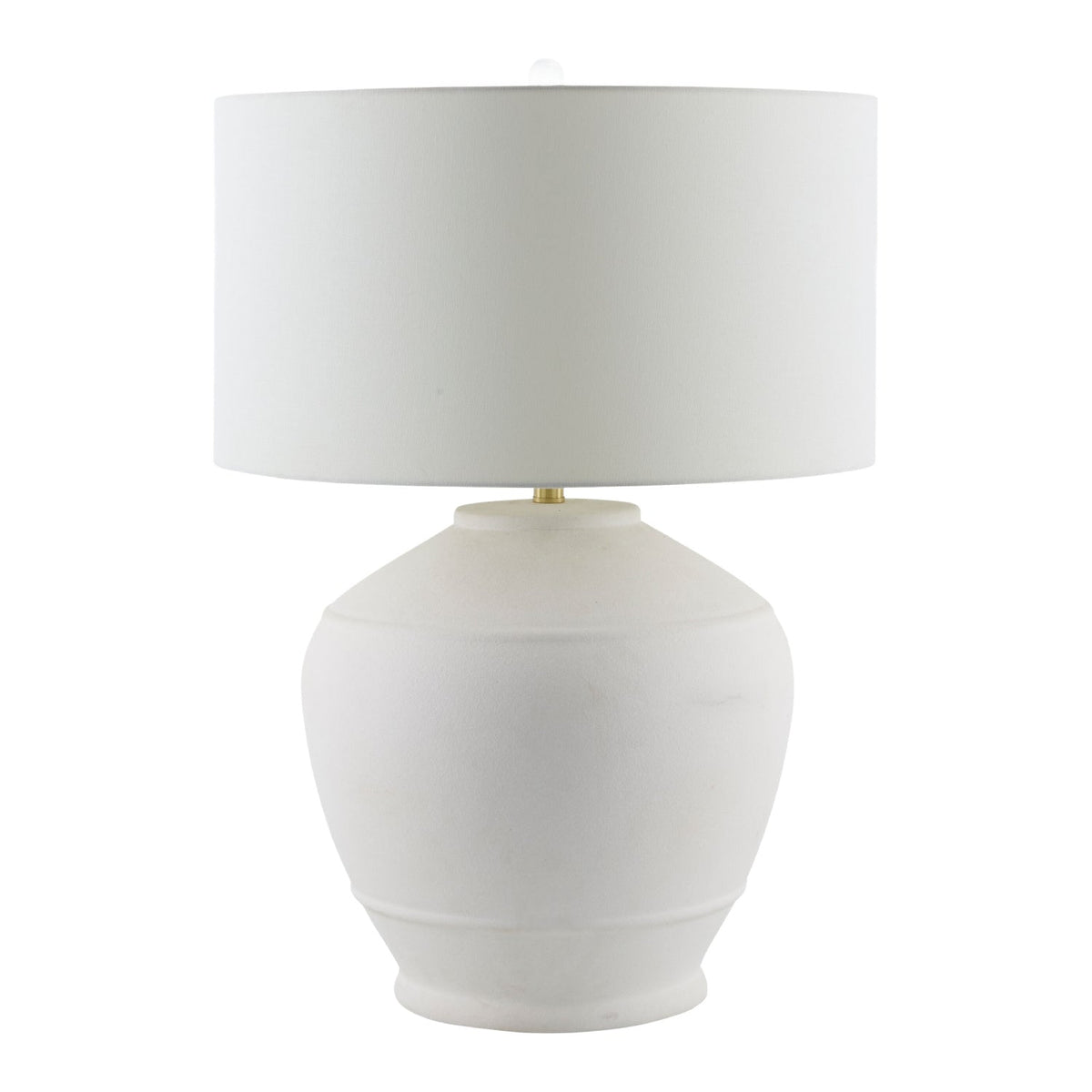 Modern European furniture - Glazed White Ceramic Table Lamp - www.oroa.com