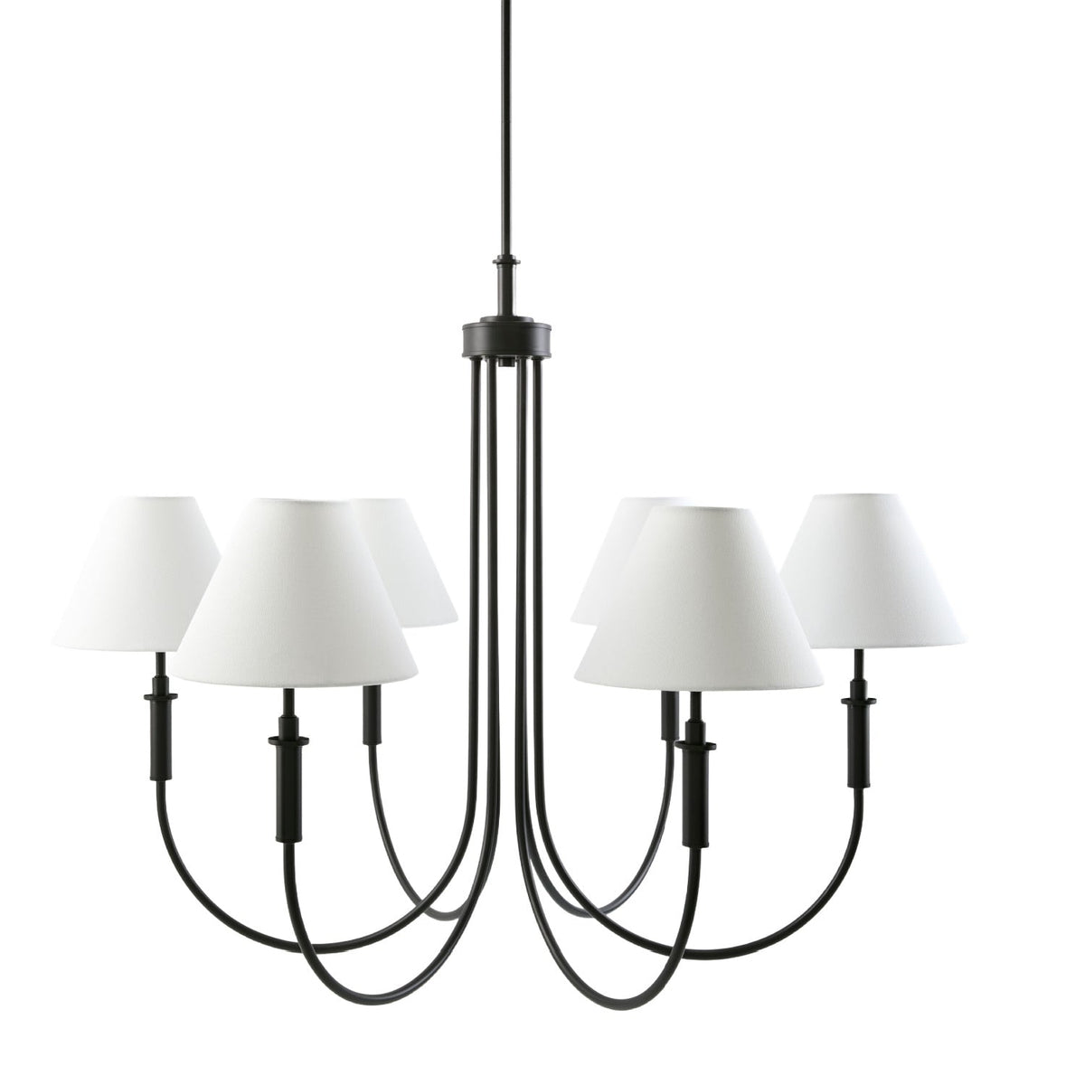 Modern European furniture - White Linen 6-Light Chandelier - www.oroa.com