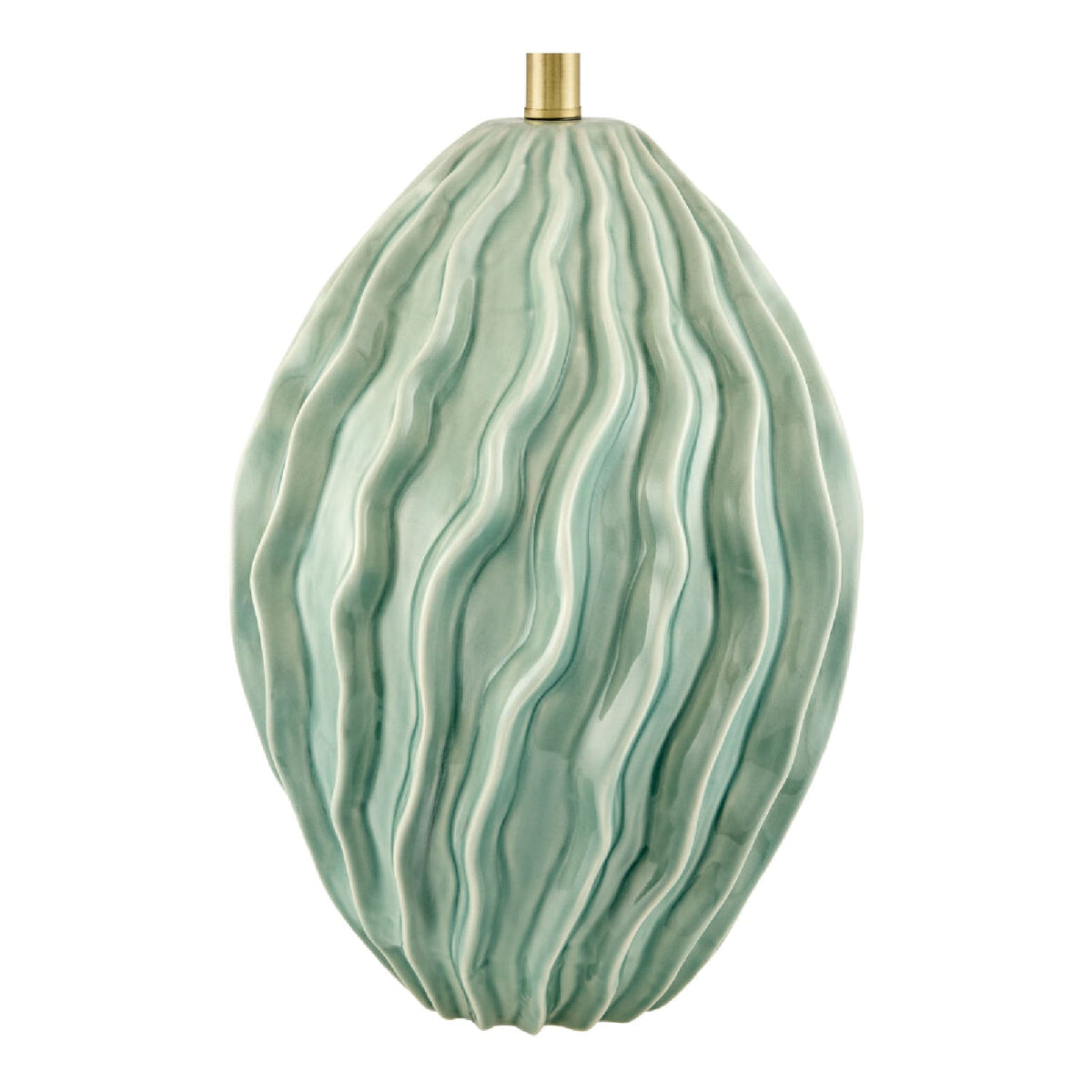 Modern European furniture - Green Ceramic Embossed Table Lamp - www.oroa.com