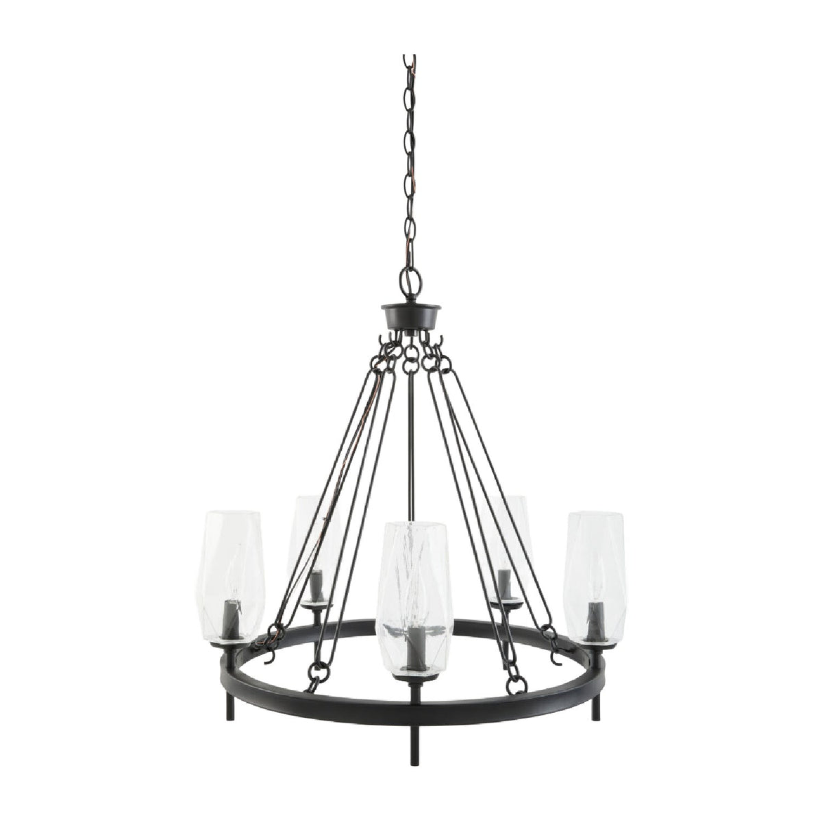Modern European furniture - Faceted Clear Glass Chandelier - www.oroa.com