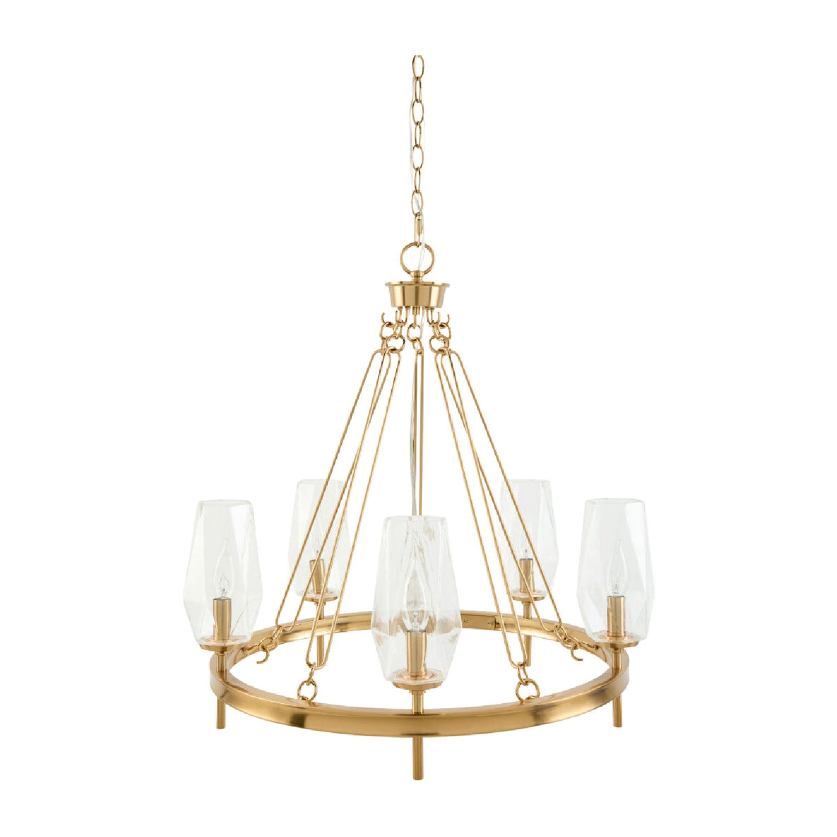 Modern European furniture - Faceted Clear Glass Chandelier - www.oroa.com