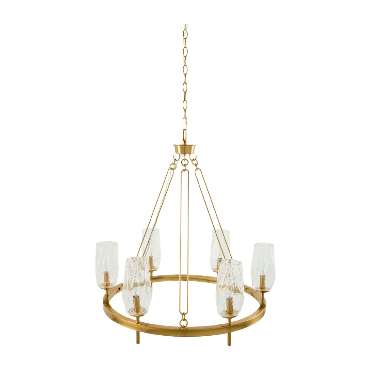 Modern European furniture - Faceted Clear Glass Chandelier - www.oroa.com