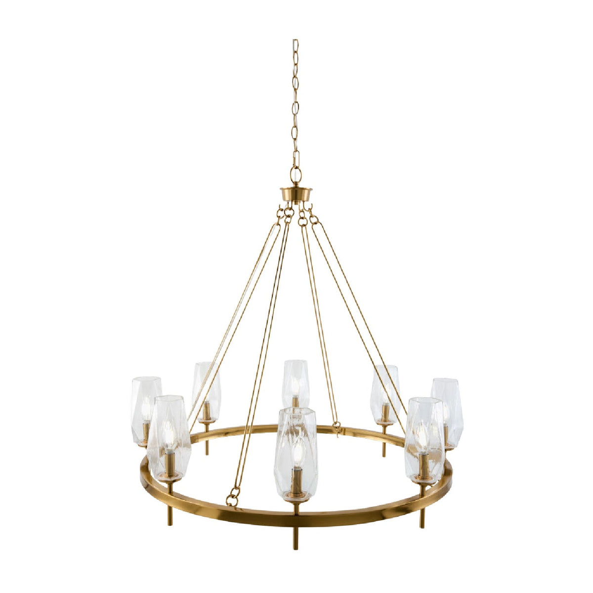 Modern European furniture - Faceted Clear Glass Chandelier - www.oroa.com