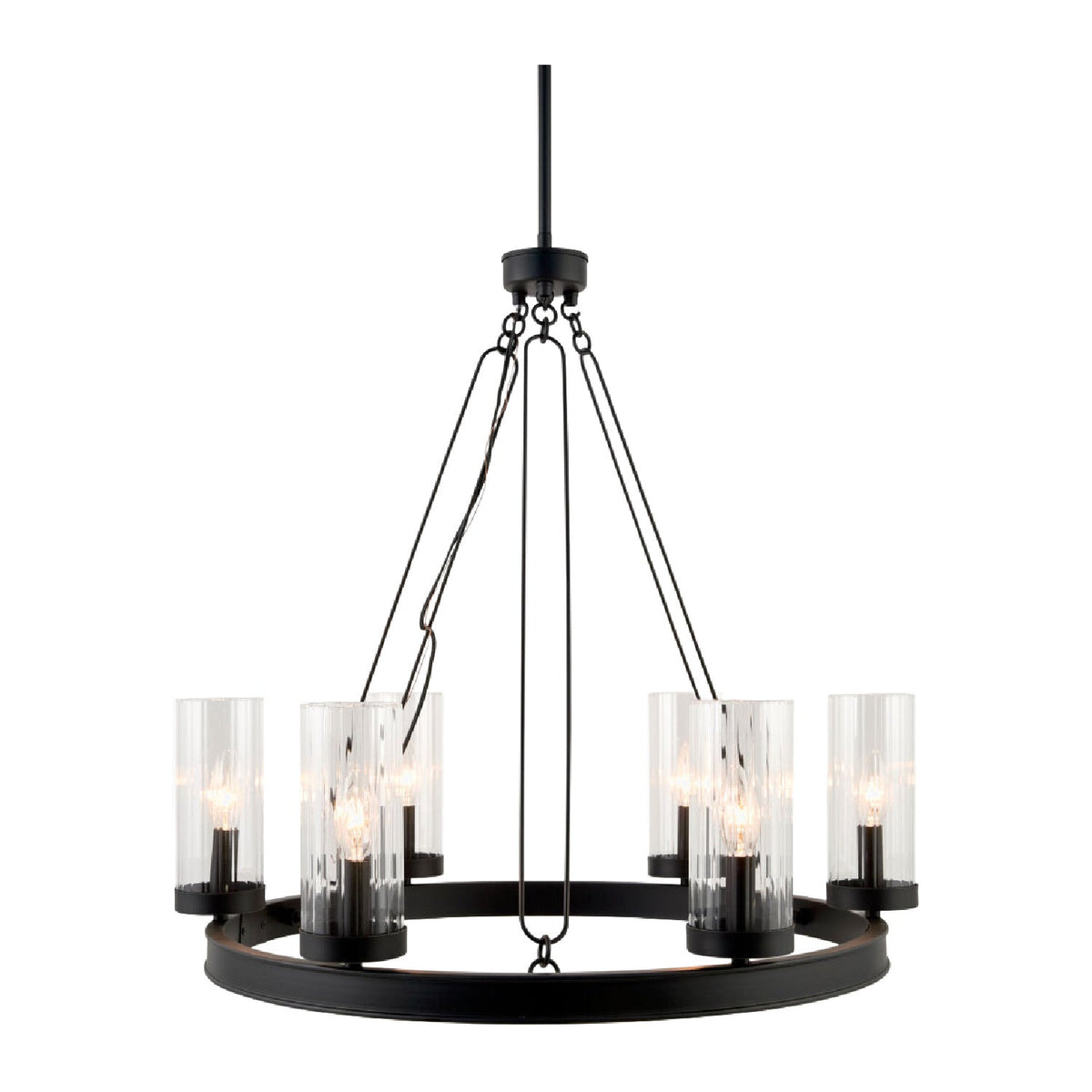 Modern European furniture - Cylindrical Glass 8-Light Chandelier S - www.oroa.com