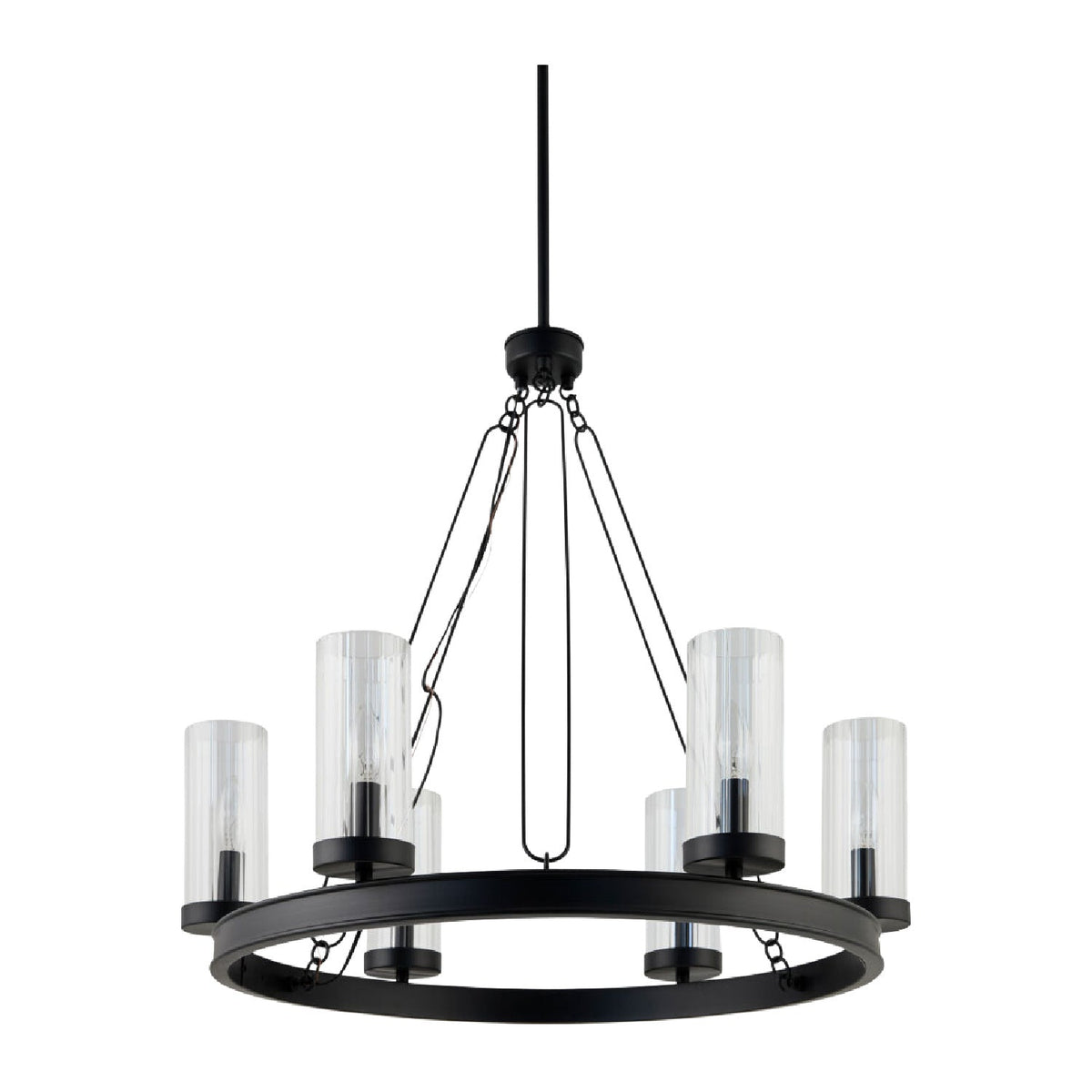 Modern European furniture - Cylindrical Glass 8-Light Chandelier S - www.oroa.com