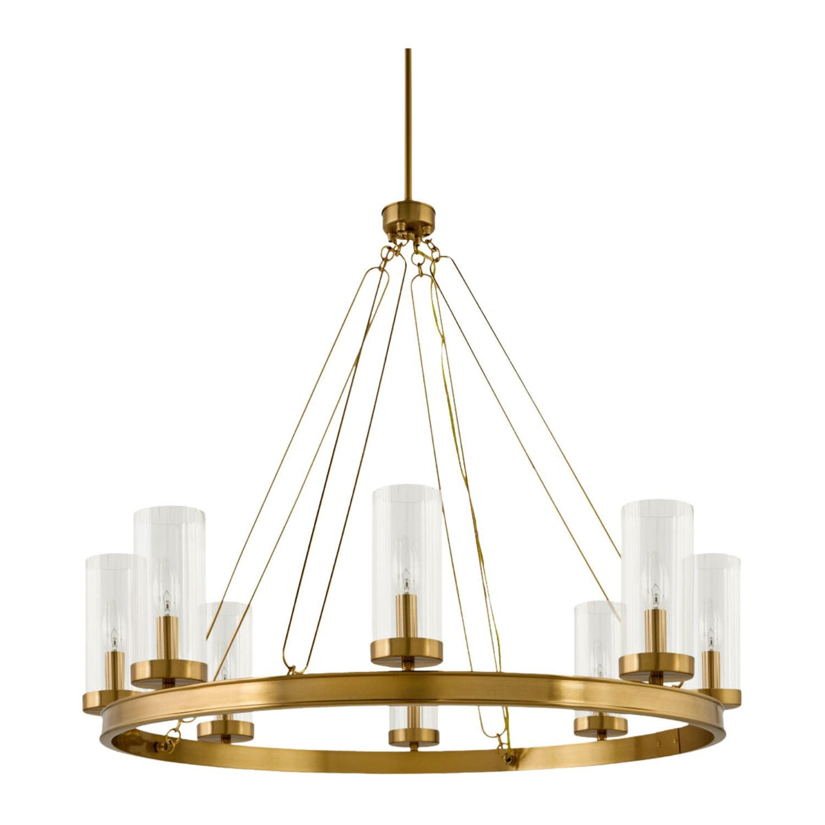 Modern European furniture - Cylindrical Glass 8-Light Chandelier L - www.oroa.com
