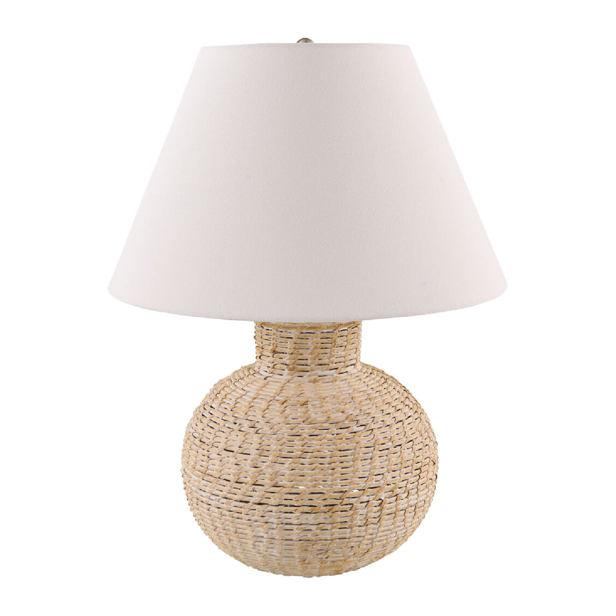 Modern European furniture - White Rattan Base Table Lamp - www.oroa.com