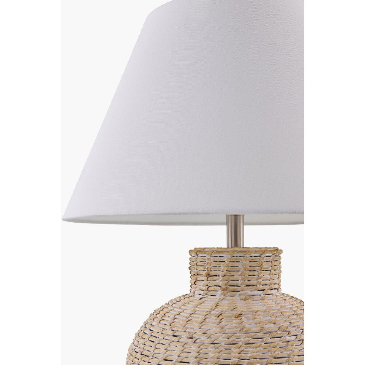Modern European furniture - White Rattan Base Table Lamp - www.oroa.com