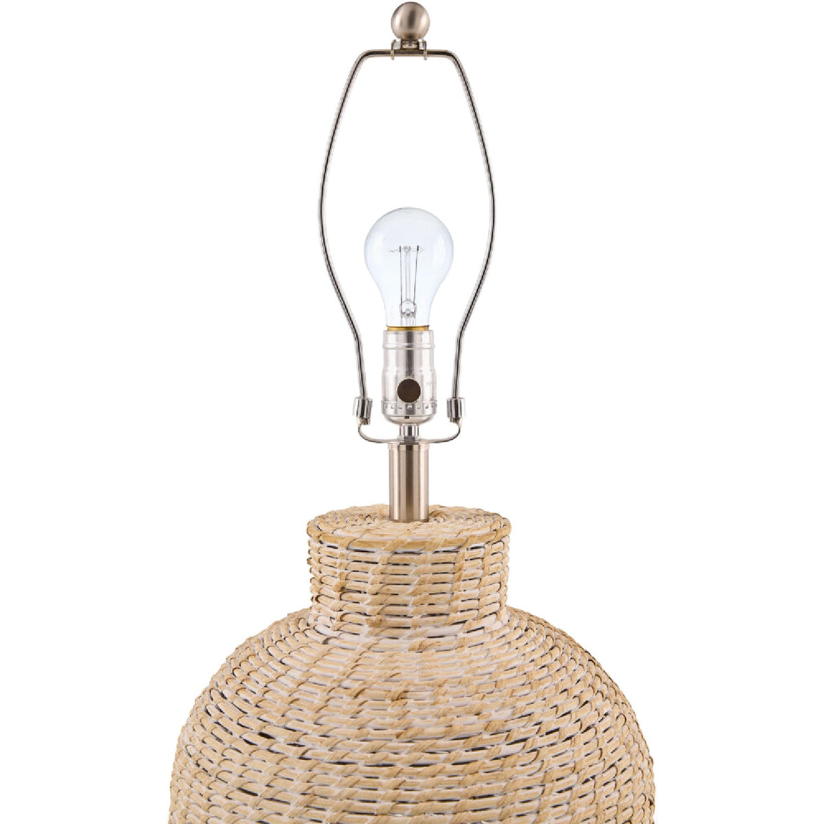 Modern European furniture - White Rattan Base Table Lamp - www.oroa.com