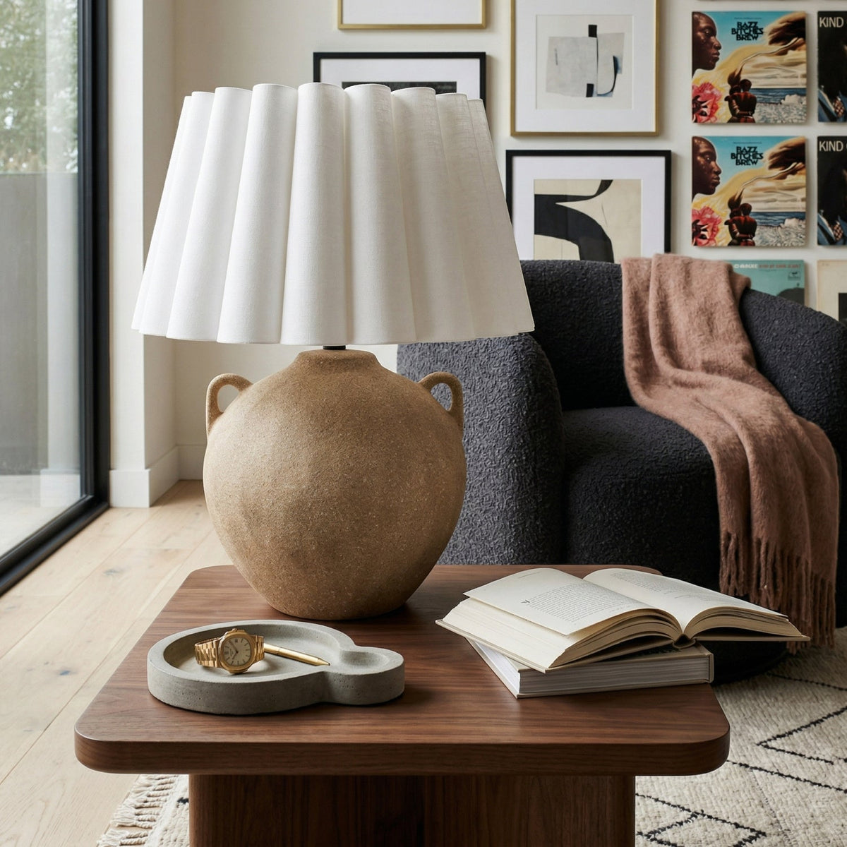 Modern European furniture - White Metal Shade Table Lamp - www.oroa.com