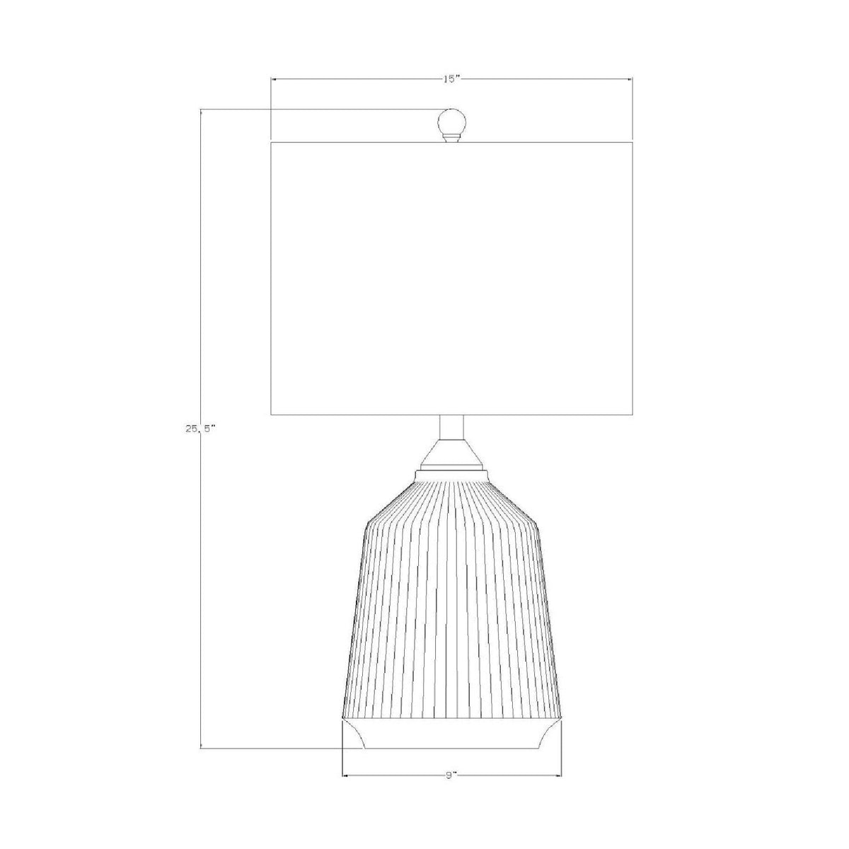 Modern European furniture - Reeded Glazed Ceramic Table Lamp - www.oroa.com