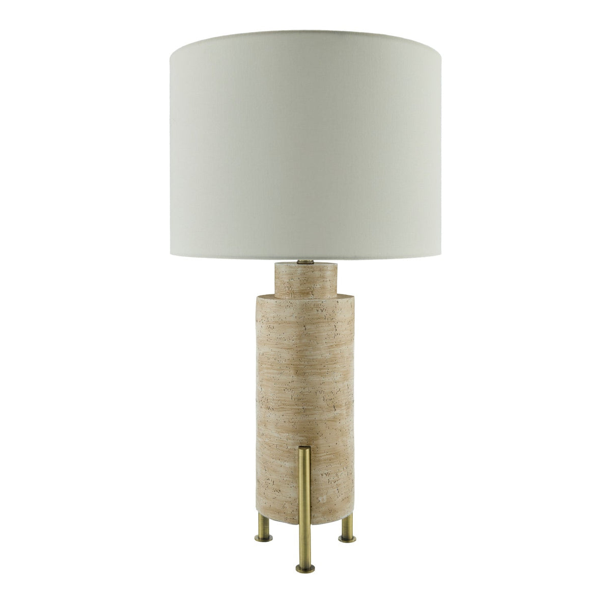 Modern European furniture - Beige Cement Linen Table Lamp - www.oroa.com