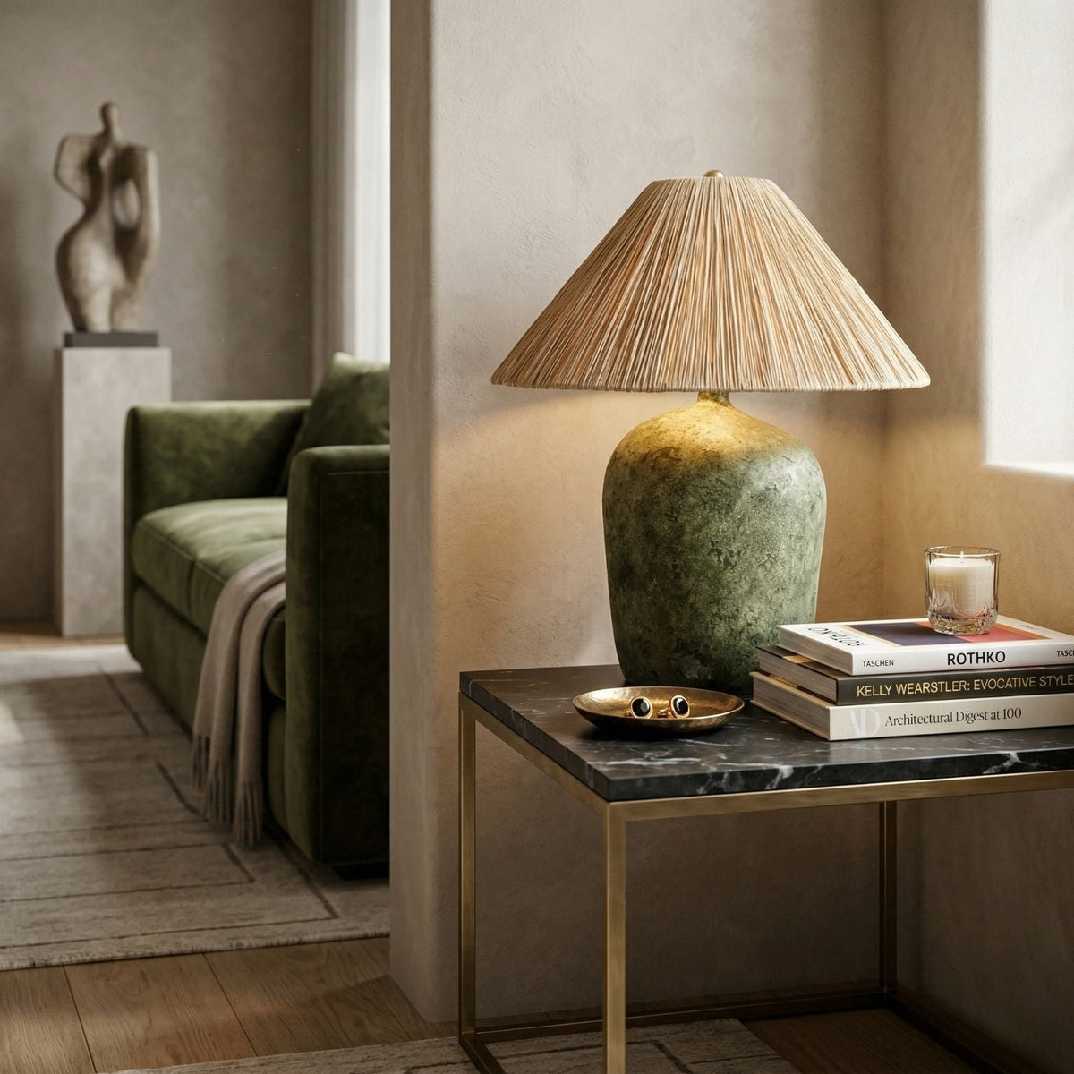 Modern European furniture - Seagrass Fibers Accent Table Lamp - www.oroa.com