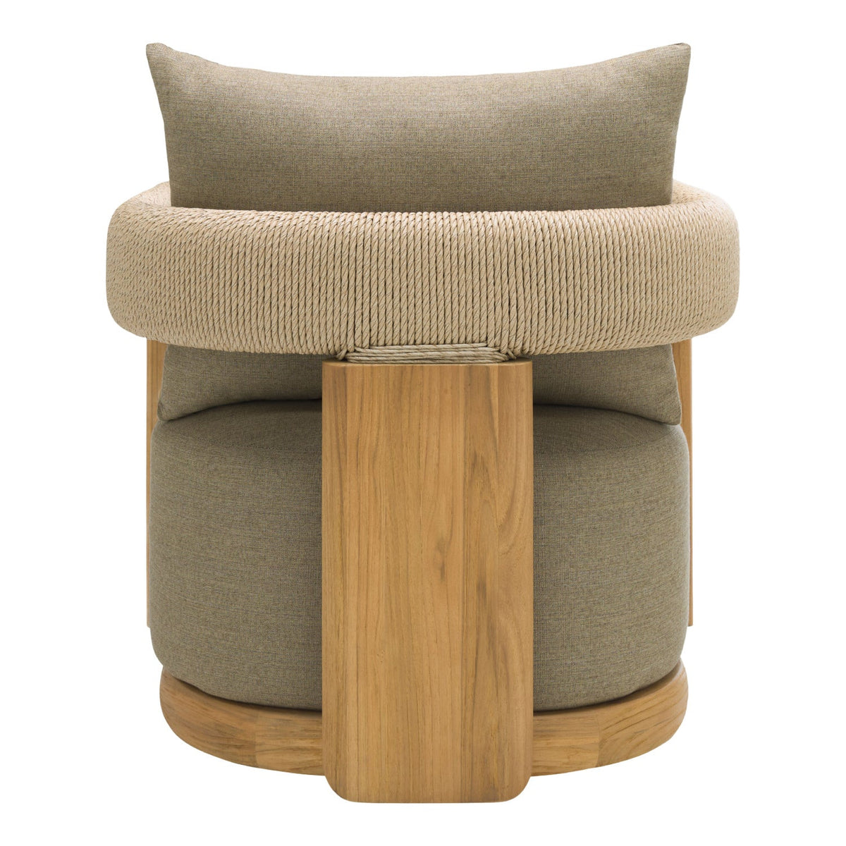 Modern European furniture - Cushioned Teak Outdoor Swivel Chair - www.oroa.com