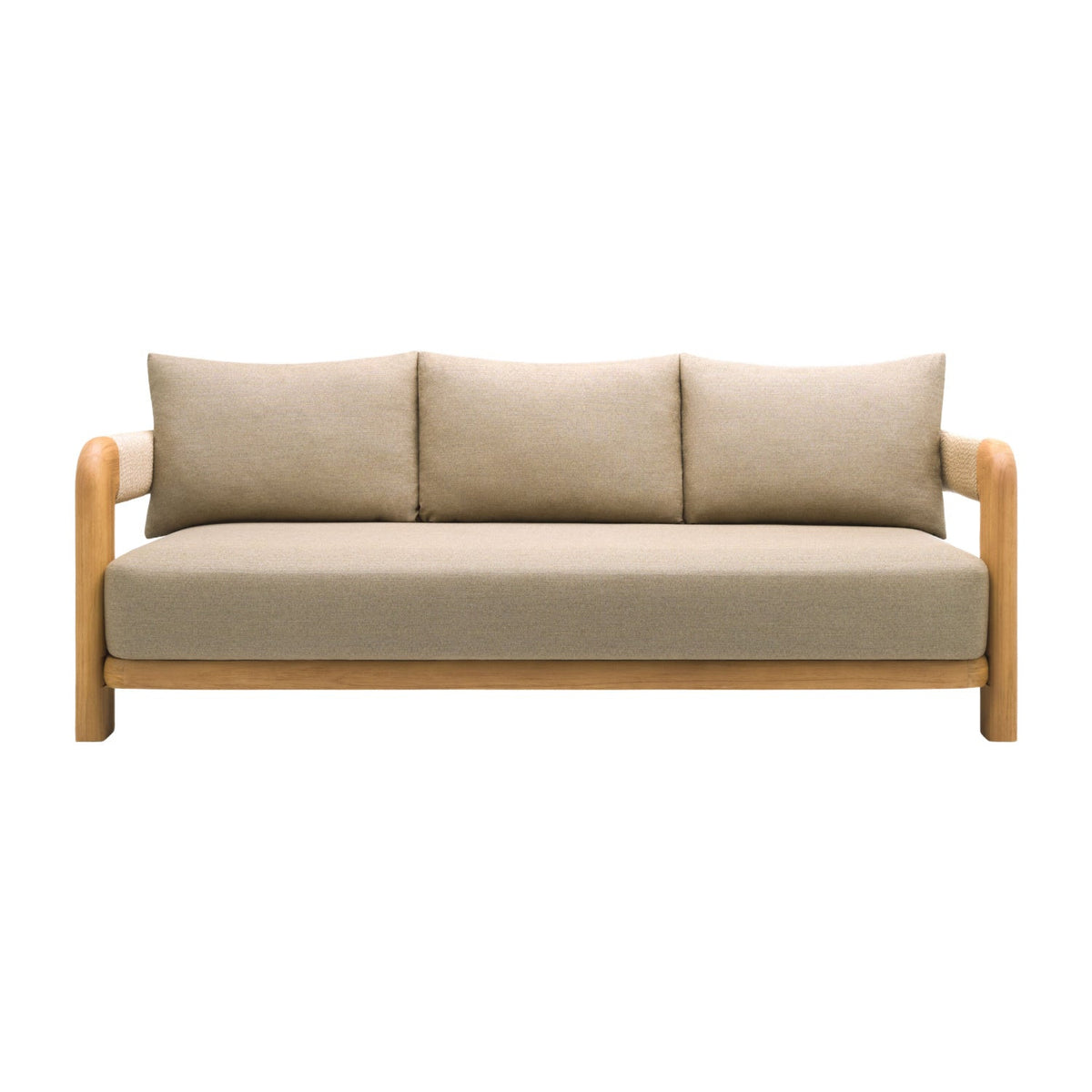 Modern European furniture - Cushioned Teak Outdoor Sofa - www.oroa.com