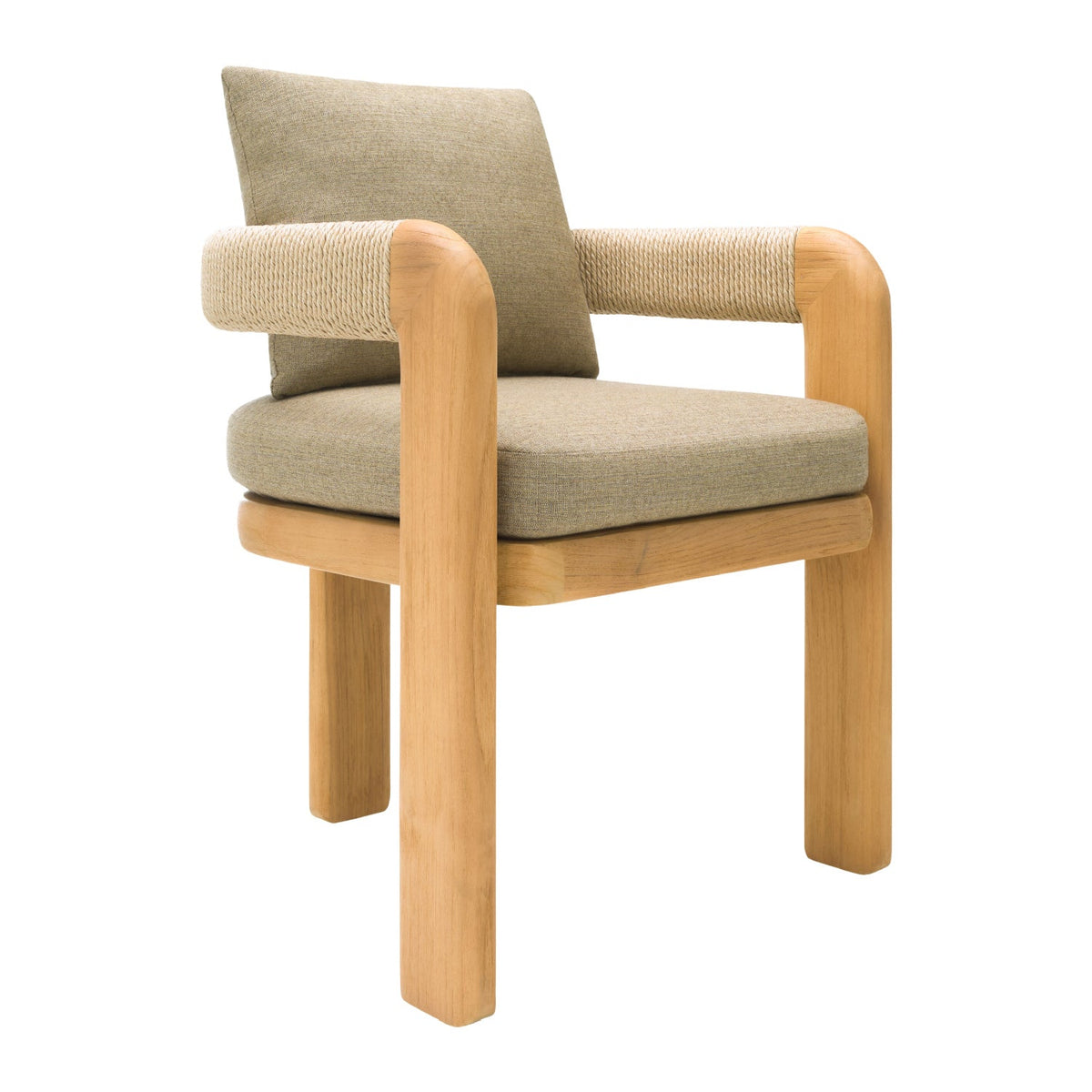 Modern European furniture - Cushioned Teak Outdoor Dining Chair - www.oroa.com
