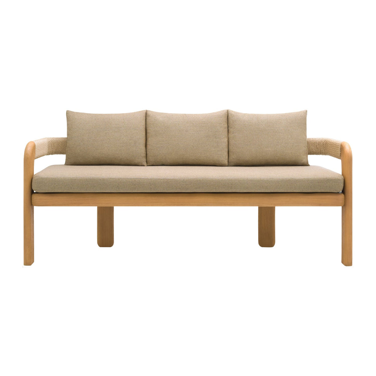 Modern European furniture - Cushioned Teak Outdoor Bench - www.oroa.com
