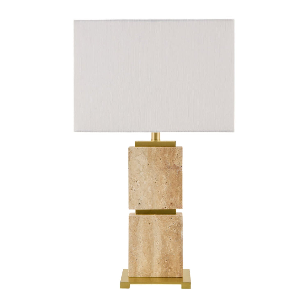 Modern European furniture - Natural Travertine Accent Table Lamp - www.oroa.com