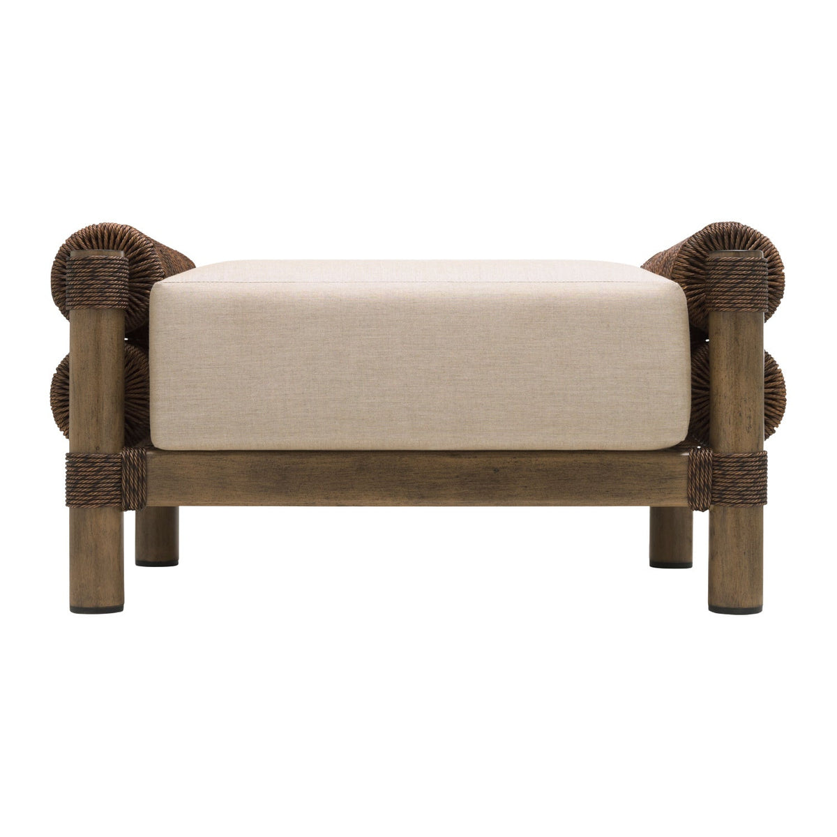 Modern European furniture - Cushioned Wicker Outdoor Ottoman - www.oroa.com