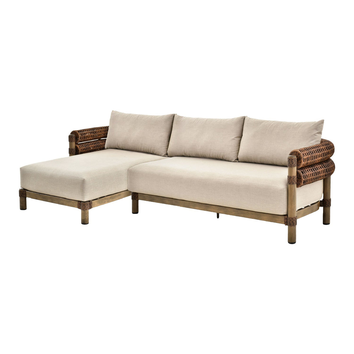 Modern European furniture - Cushioned Wicker Outdoor Left-Armed Chaise - www.oroa.com
