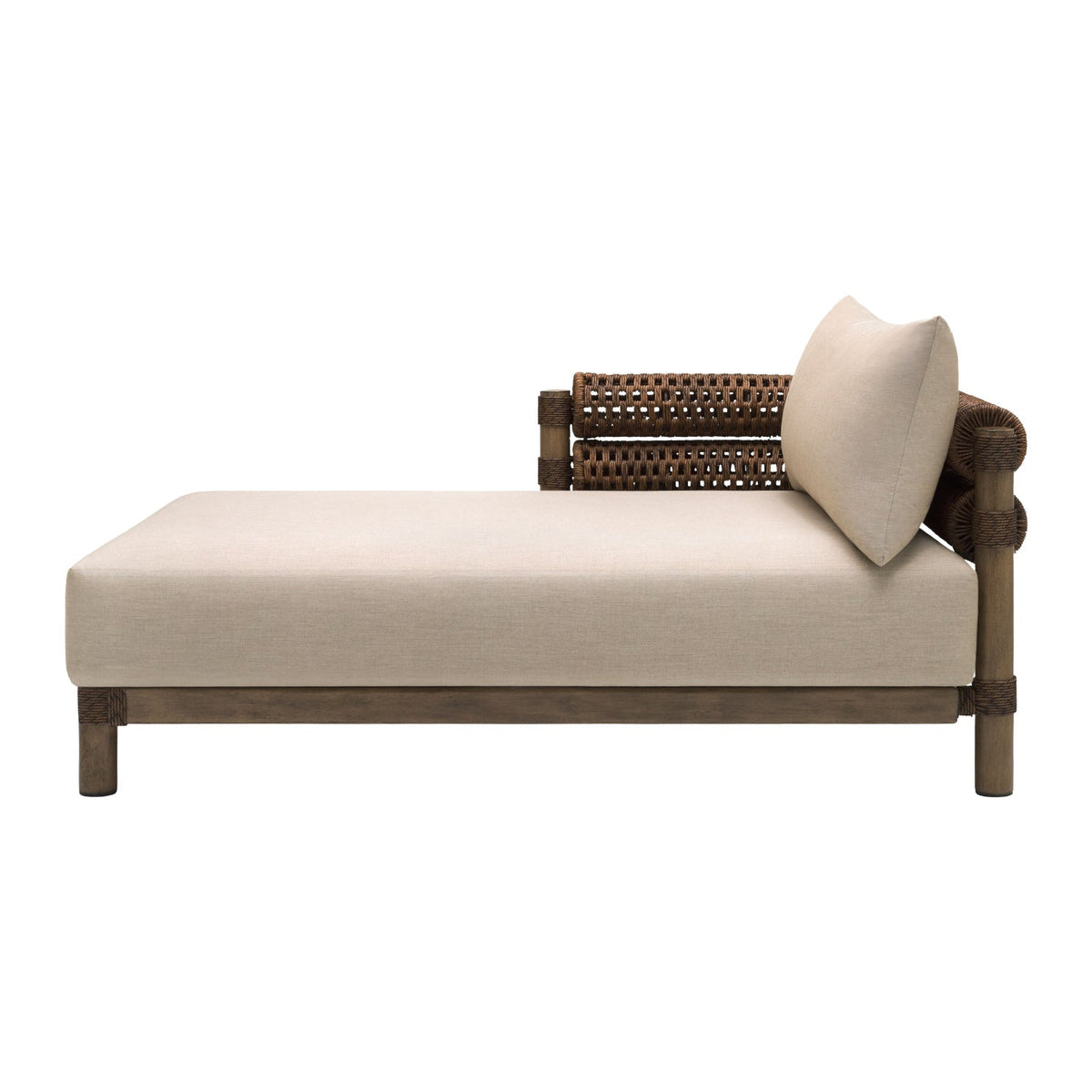 Cushioned Wicker Outdoor Left-Armed Chaise | Kuda Home Porta