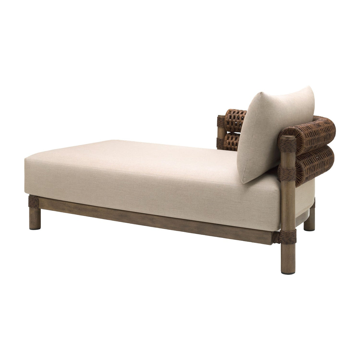 Cushioned Wicker Outdoor Left-Armed Chaise | Kuda Home Porta