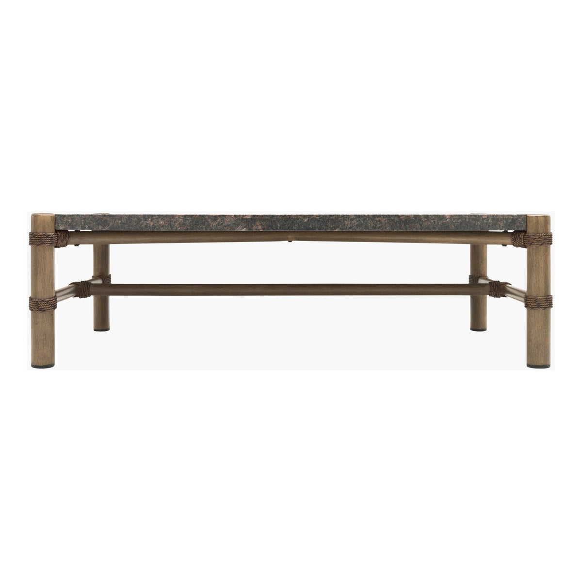 Modern European furniture - Brown Stone Rectangular Outdoor Coffee Table - www.oroa.com