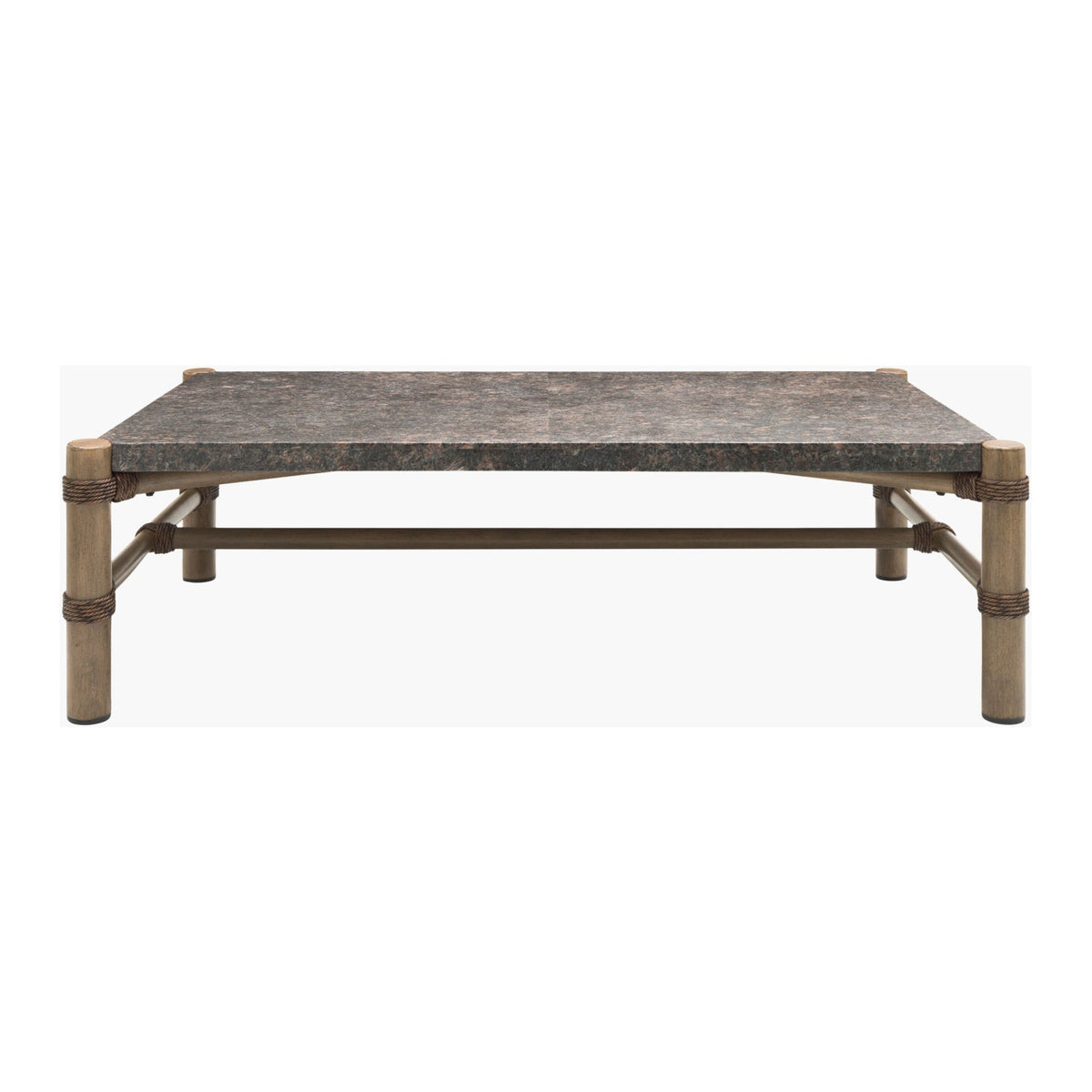 Modern European furniture - Brown Stone Rectangular Outdoor Coffee Table - www.oroa.com