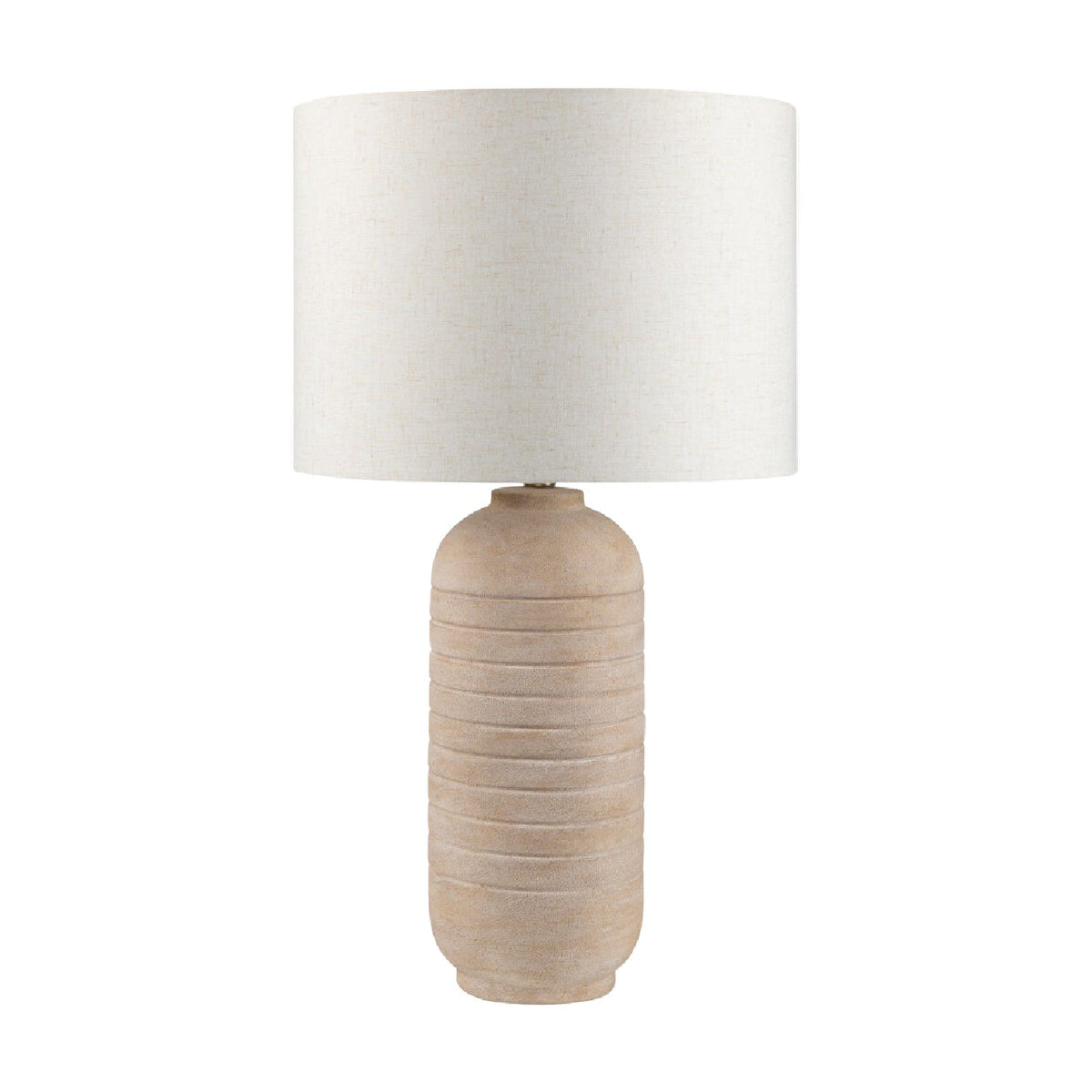 Modern European furniture - Beige Linen Ceramic Table Lamp - www.oroa.com