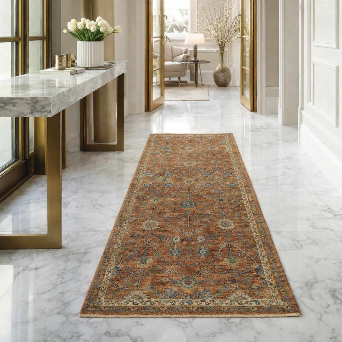 Modern furniture - Hand-Knotted Wool Table Runner - www.oroa.com
