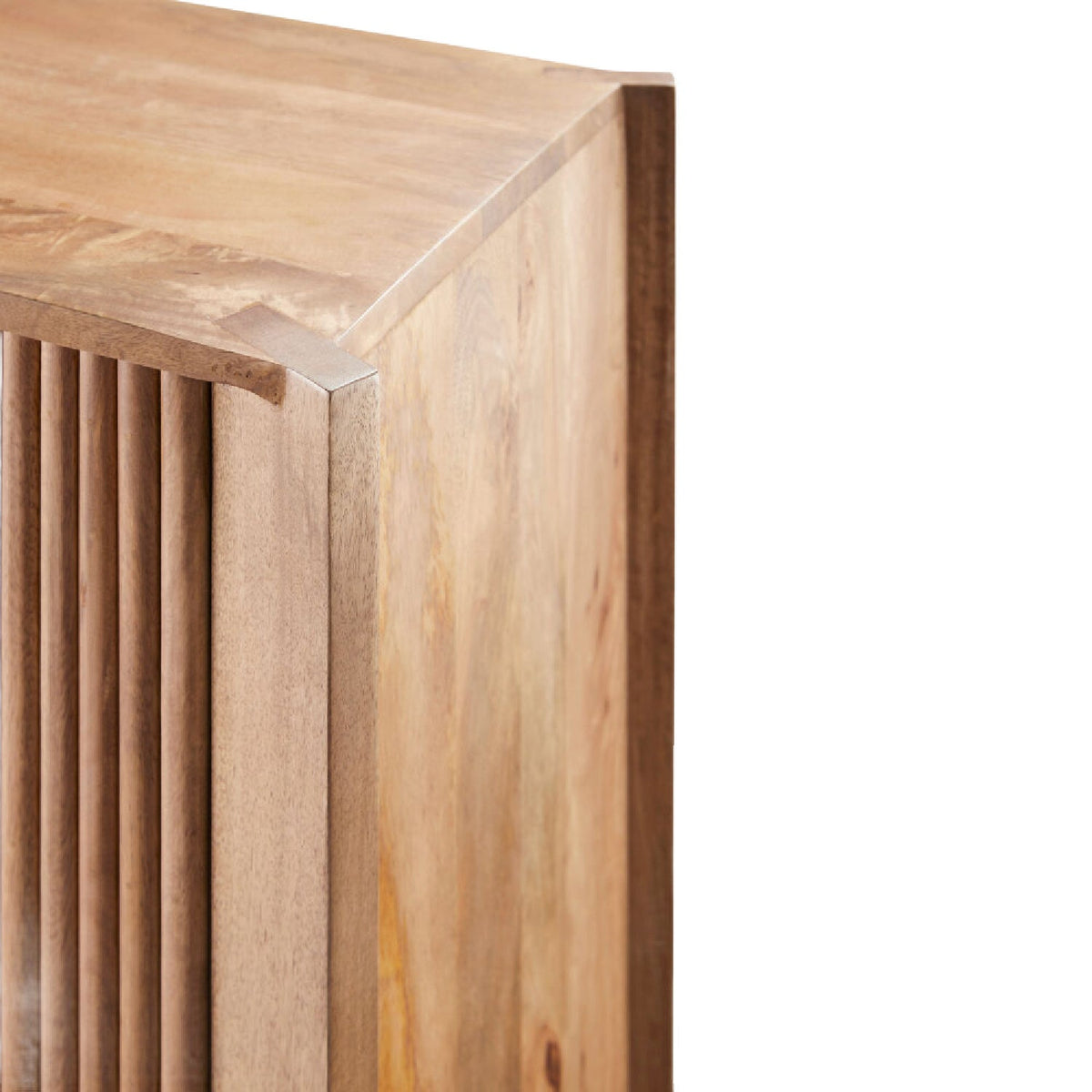 Modern European furniture - Reeded Mango Wood Cabinet - www.oroa.com