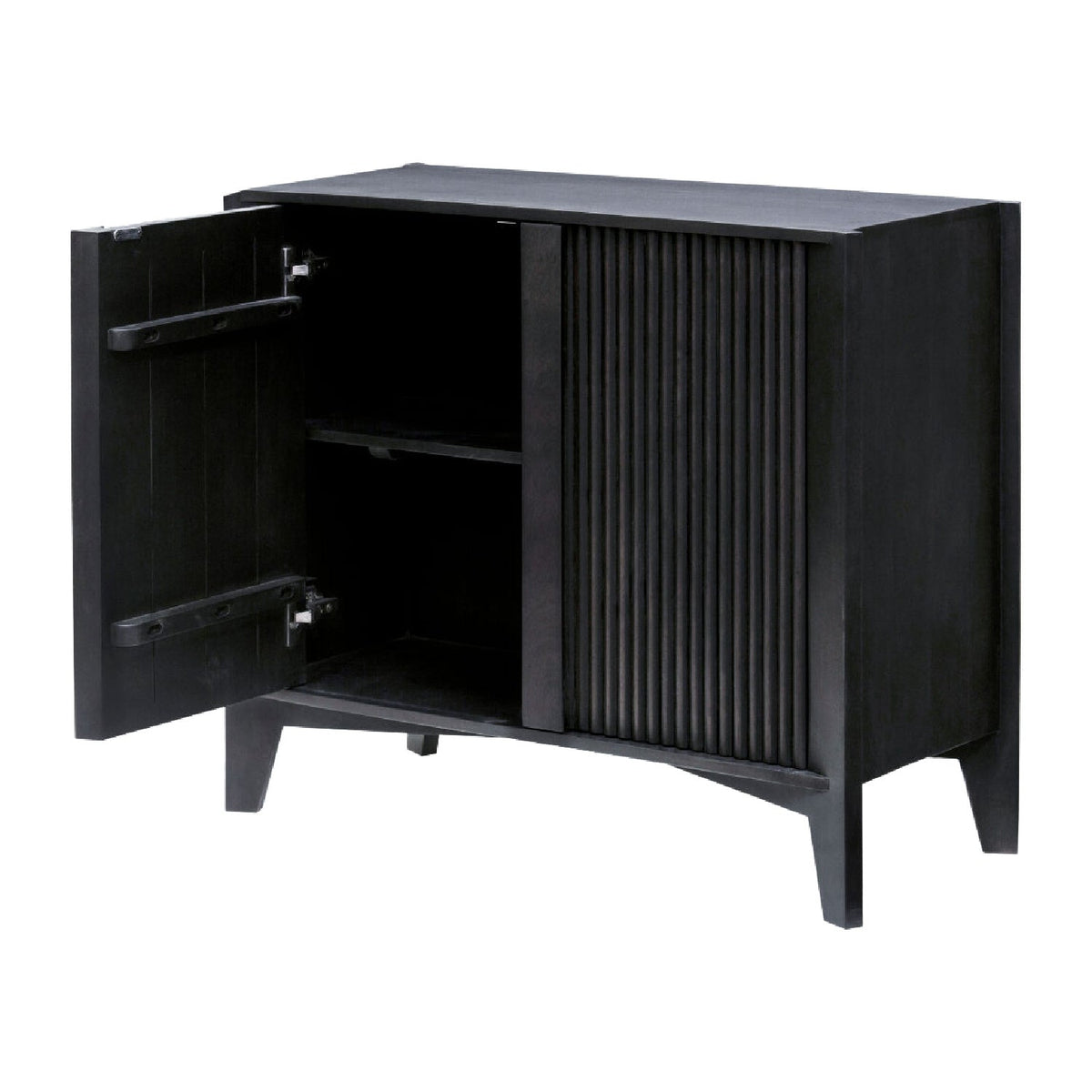 Modern European furniture - Reeded Mango Wood Cabinet - www.oroa.com
