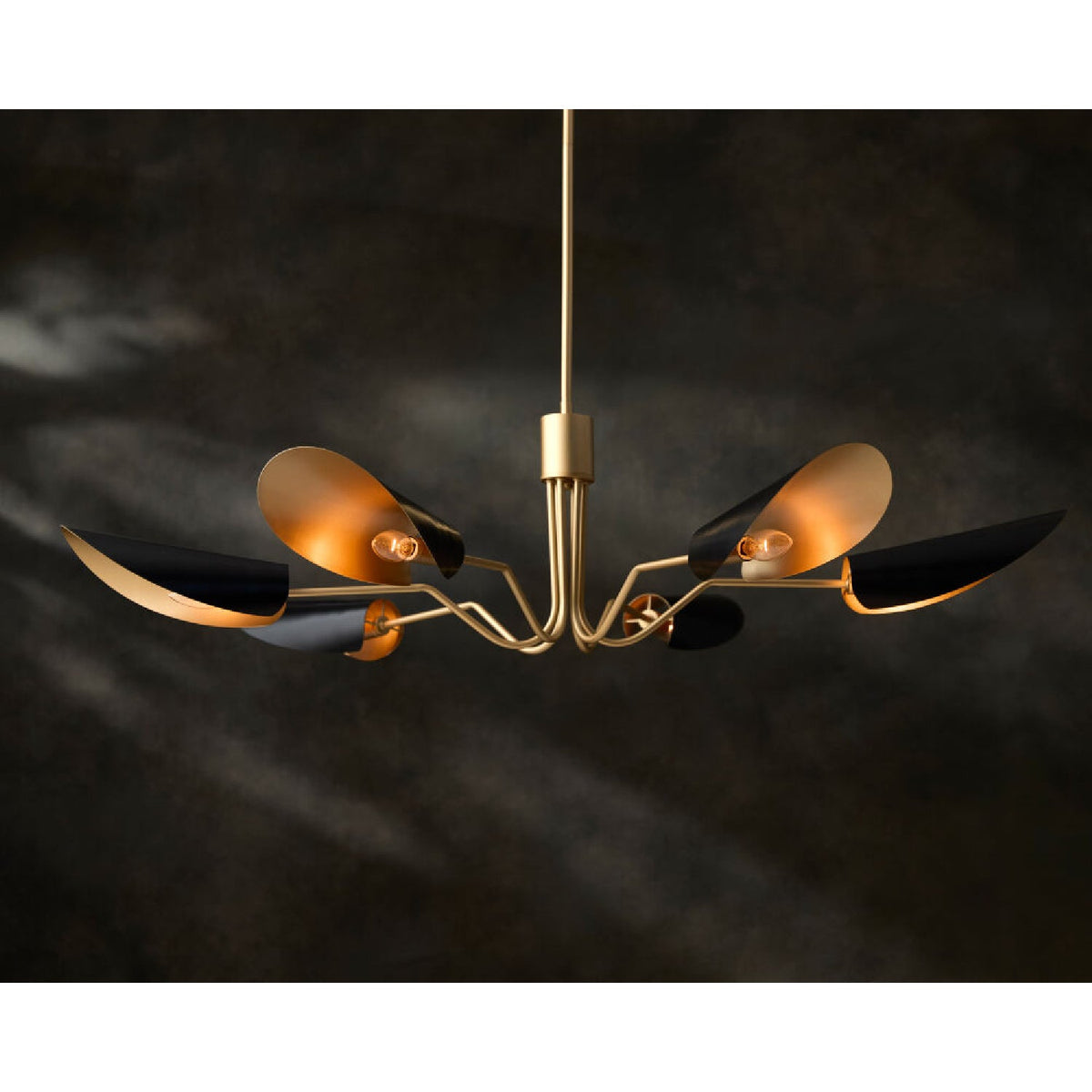 Modern European furniture - Black Metal Shades 6-Light Chandelier - www.oroa.com