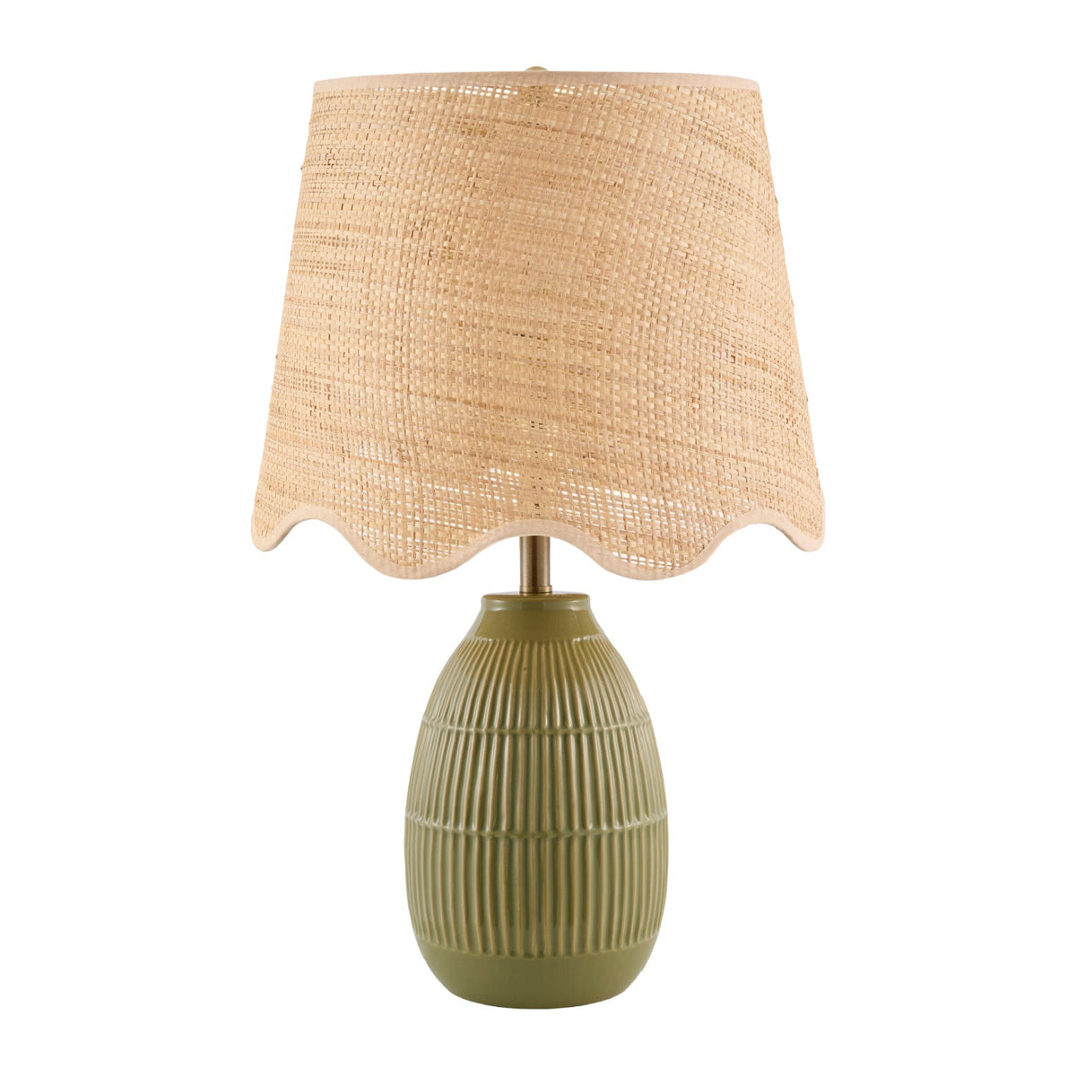 Modern European furniture - Scalloped Beige Jute Table Lamp - www.oroa.com