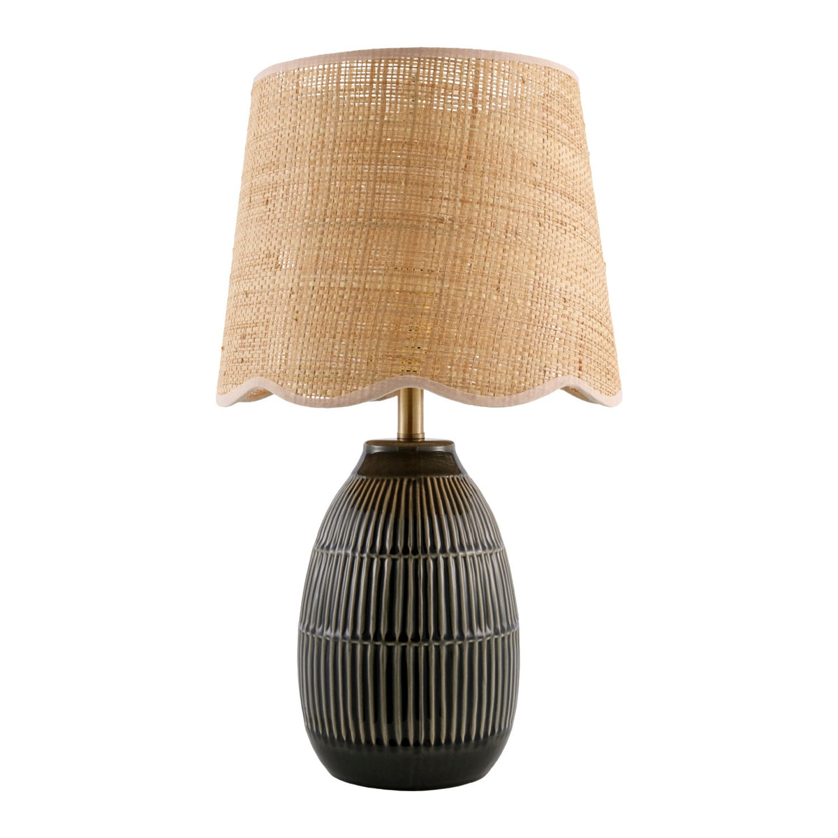 Modern European furniture - Scalloped Beige Jute Table Lamp - www.oroa.com