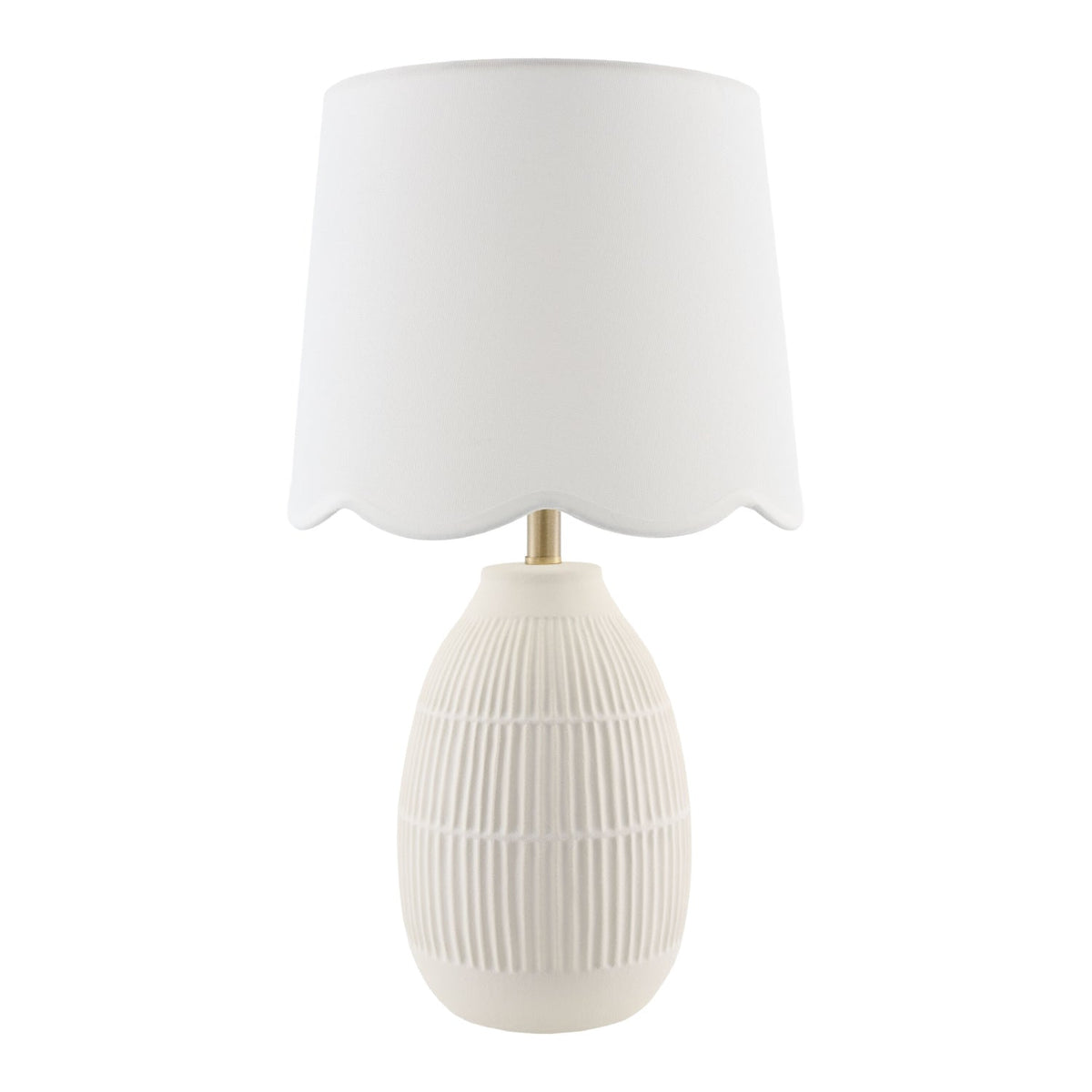 Modern European furniture - Scalloped Linen Ceramic Table Lamp - www.oroa.com