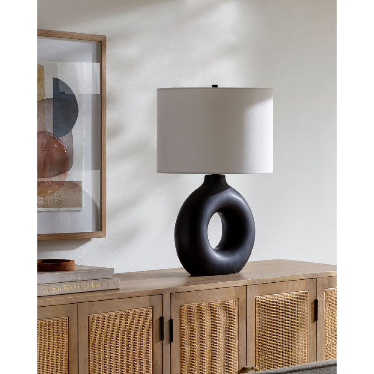 Modern European furniture - Ceramic Ring Accent Table Lamp - www.oroa.com