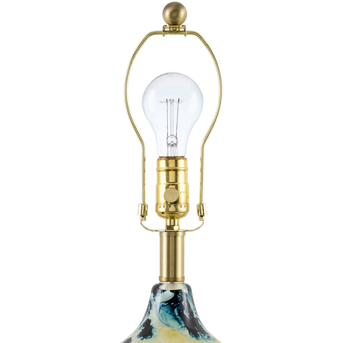 Modern European furniture - Pinted Blue Glass Table Lamp - www.oroa.com