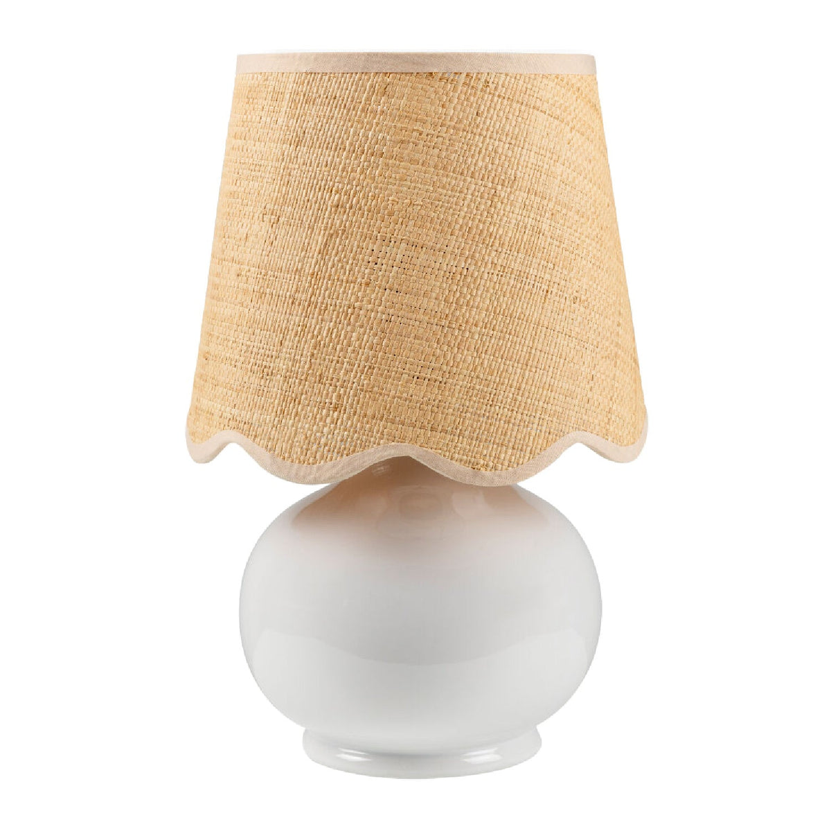 Modern European furniture - Scalloped Raffia Shade Table Lamp - www.oroa.com