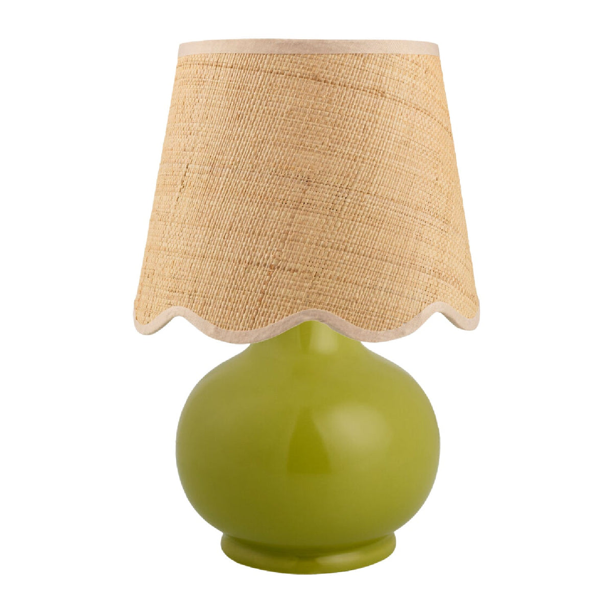 Modern European furniture - Scalloped Raffia Shade Table Lamp - www.oroa.com