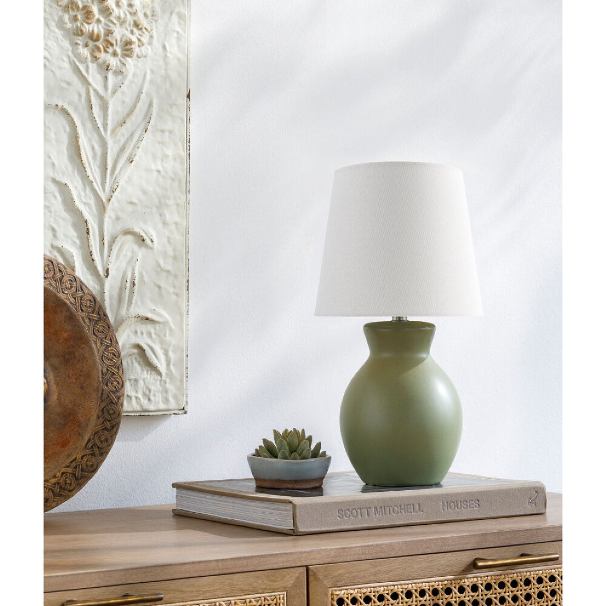Modern European furniture - White Cotton Ceramic Table Lamp - www.oroa.com