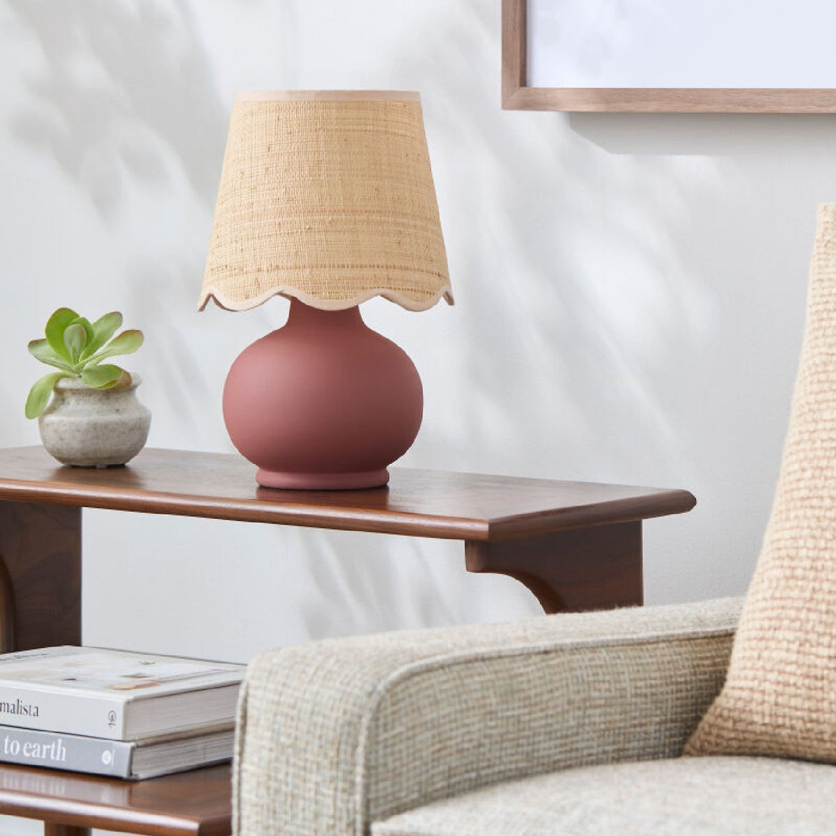 Modern European furniture - Beige Raffia Accent Table Lamp - www.oroa.com